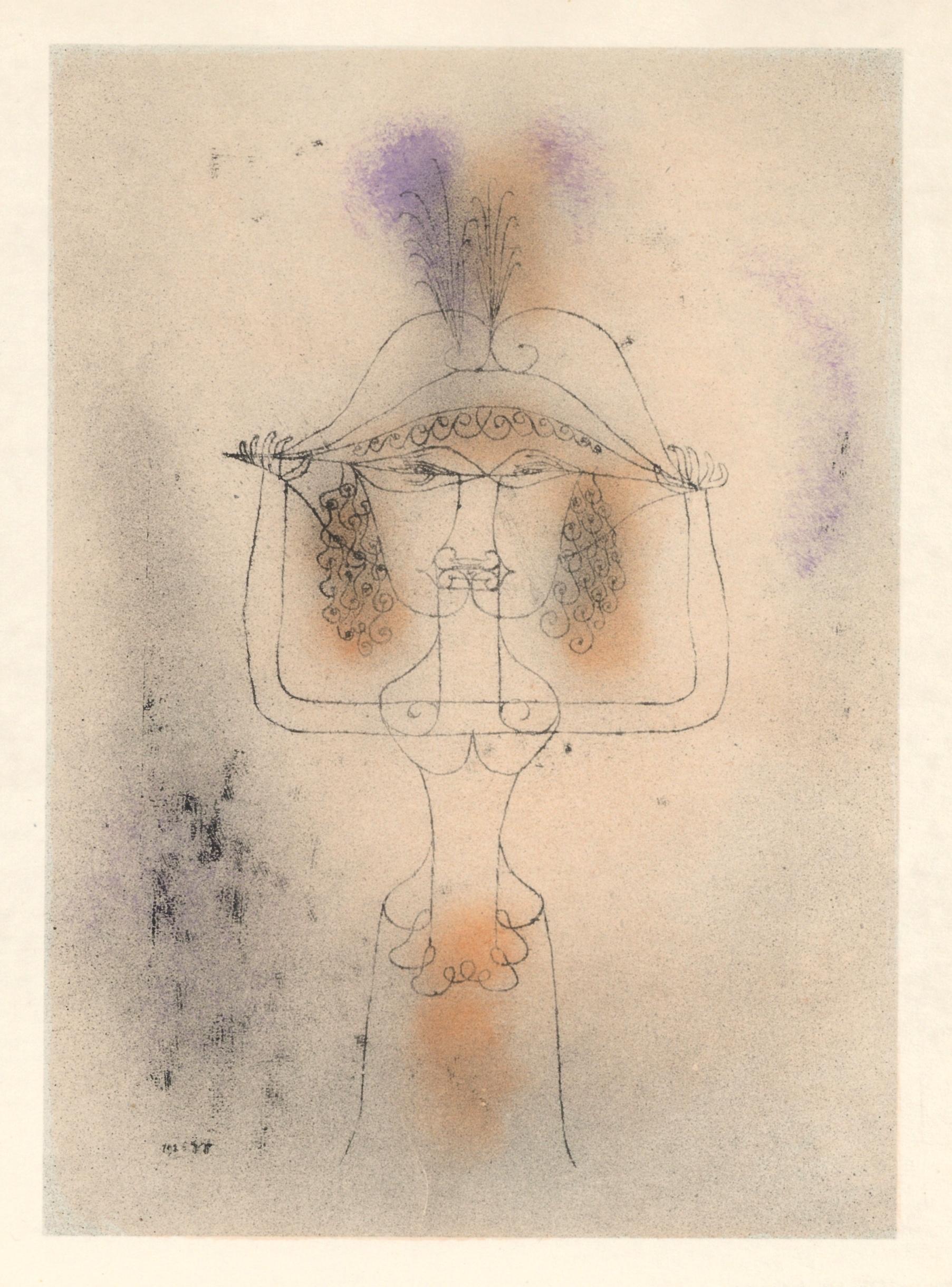 "Singer of the Comic Opera" pochoir - Print by (after) Paul Klee