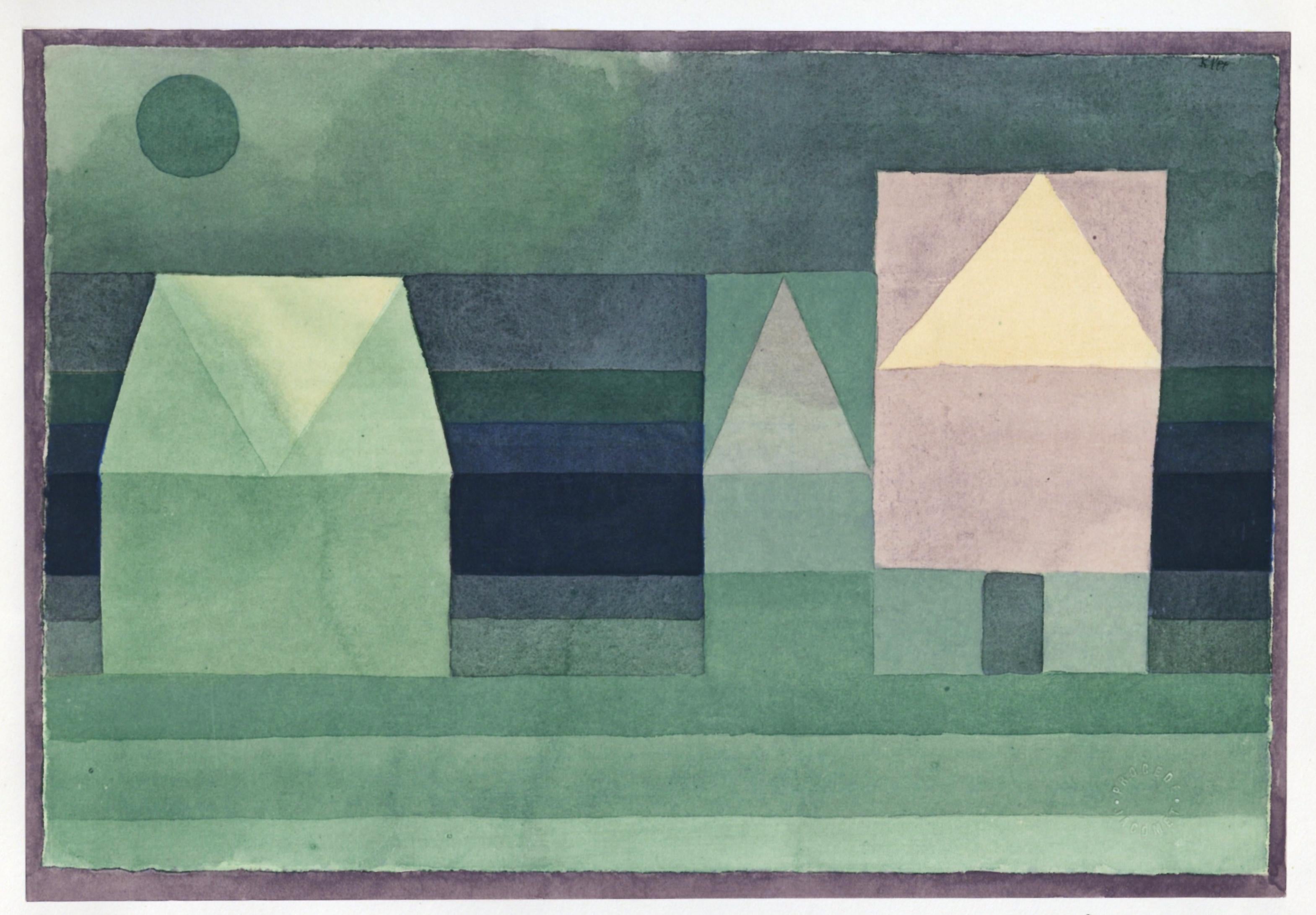 "Trois maisons" pochoir - Print by (after) Paul Klee