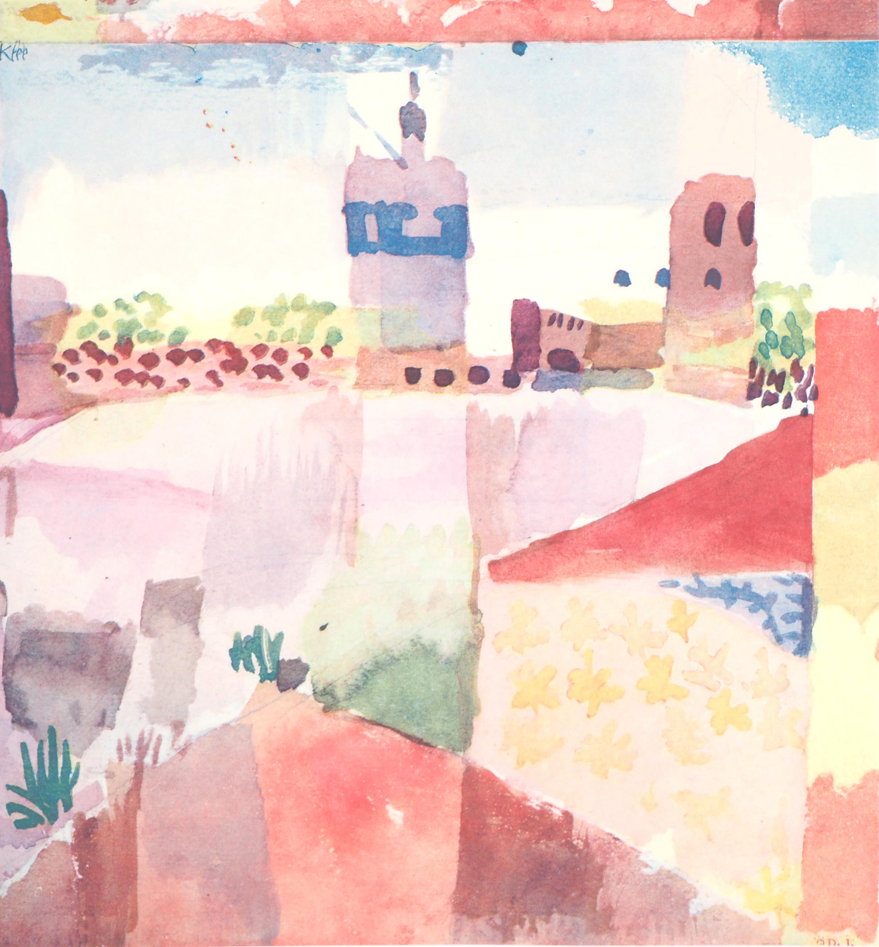 (after) Paul Klee Landscape Print - Tunisia : View of Hammamet - Lithograph and Stencil
