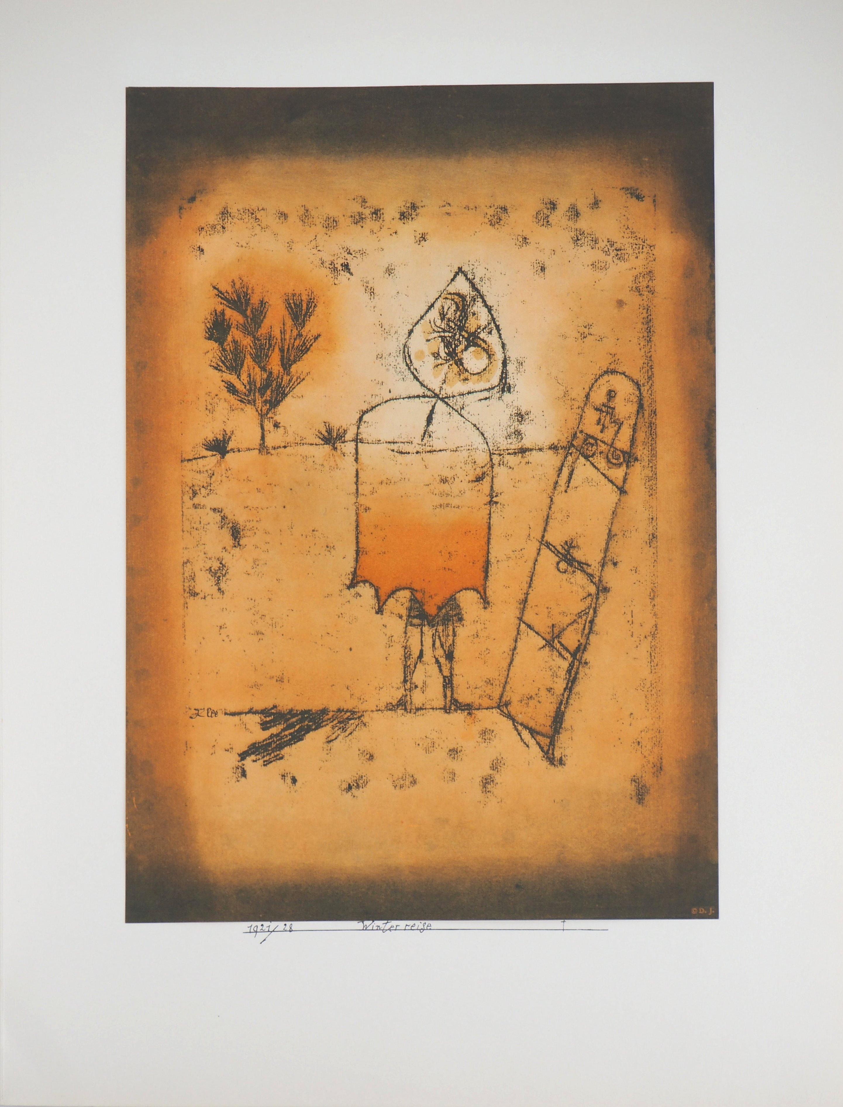 Trip d'hiver - Lithographie et pochoir - Marron Figurative Print par (after) Paul Klee
