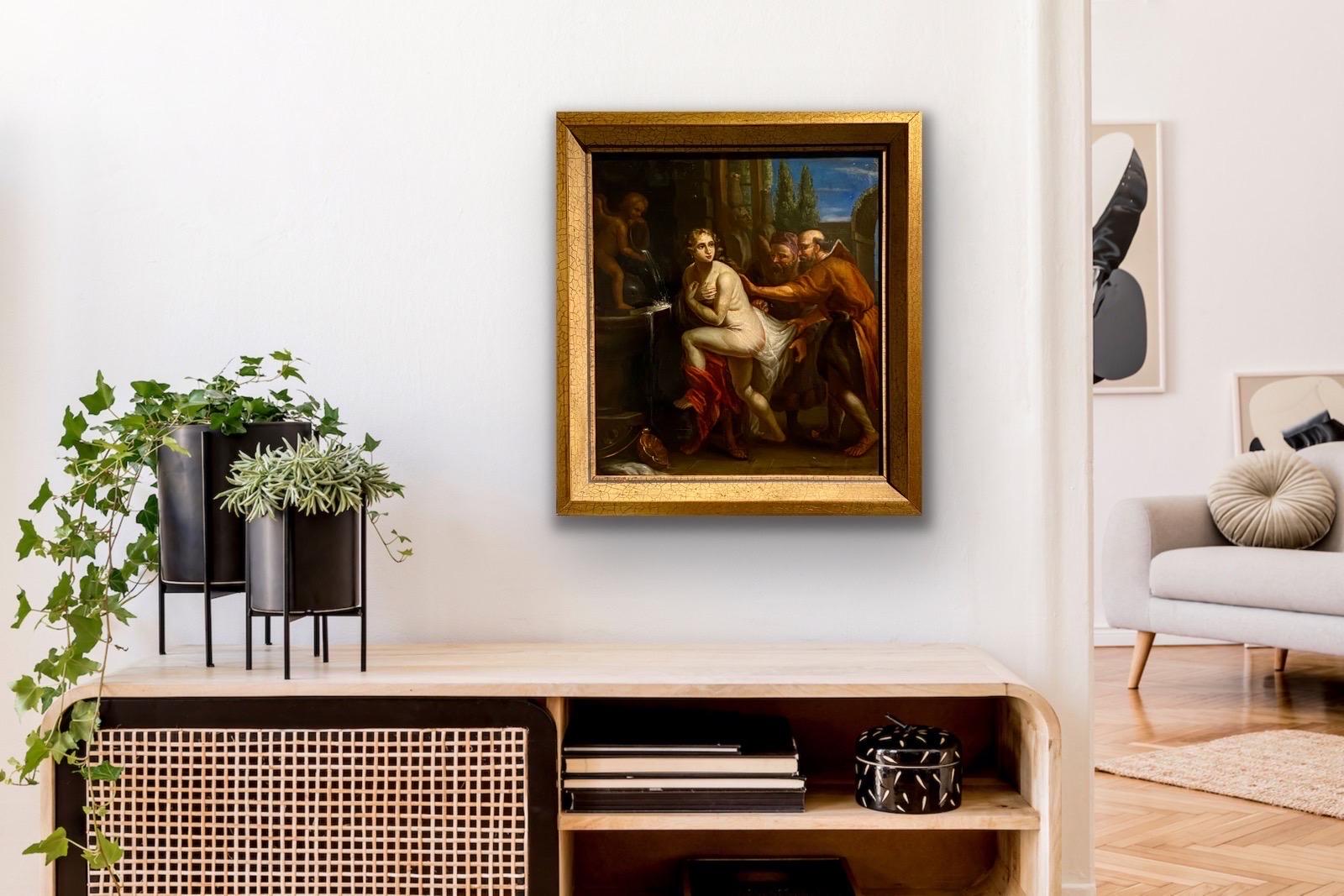 Flämische Malerei des 17. Jahrhunderts – Susanna und die Älteren – Rubens – Painting von (After) Peter Paul Rubens