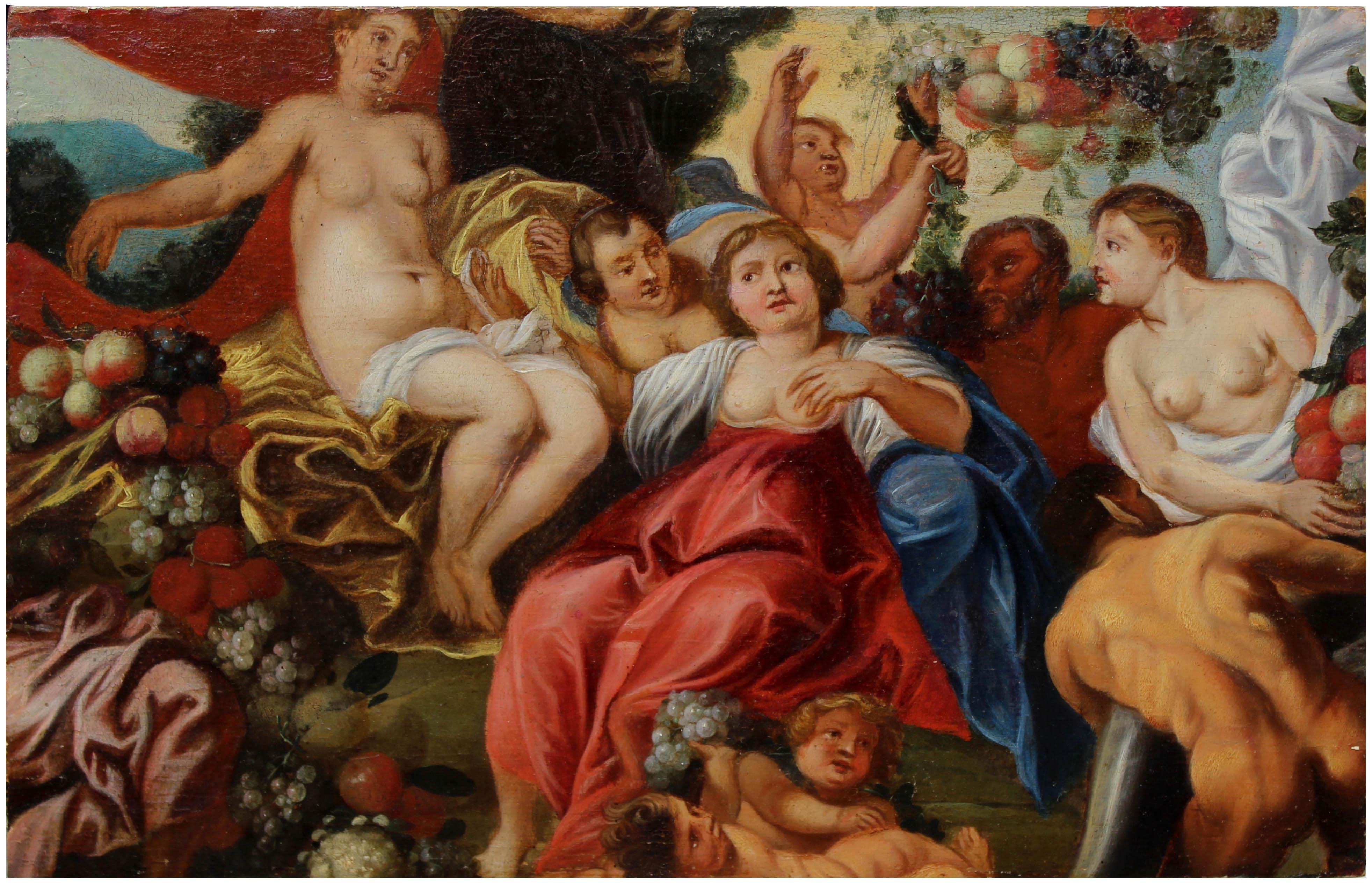 After Peter Paul Rubens, Allegory of Abundance - Brown Figurative Painting by (After) Peter Paul Rubens