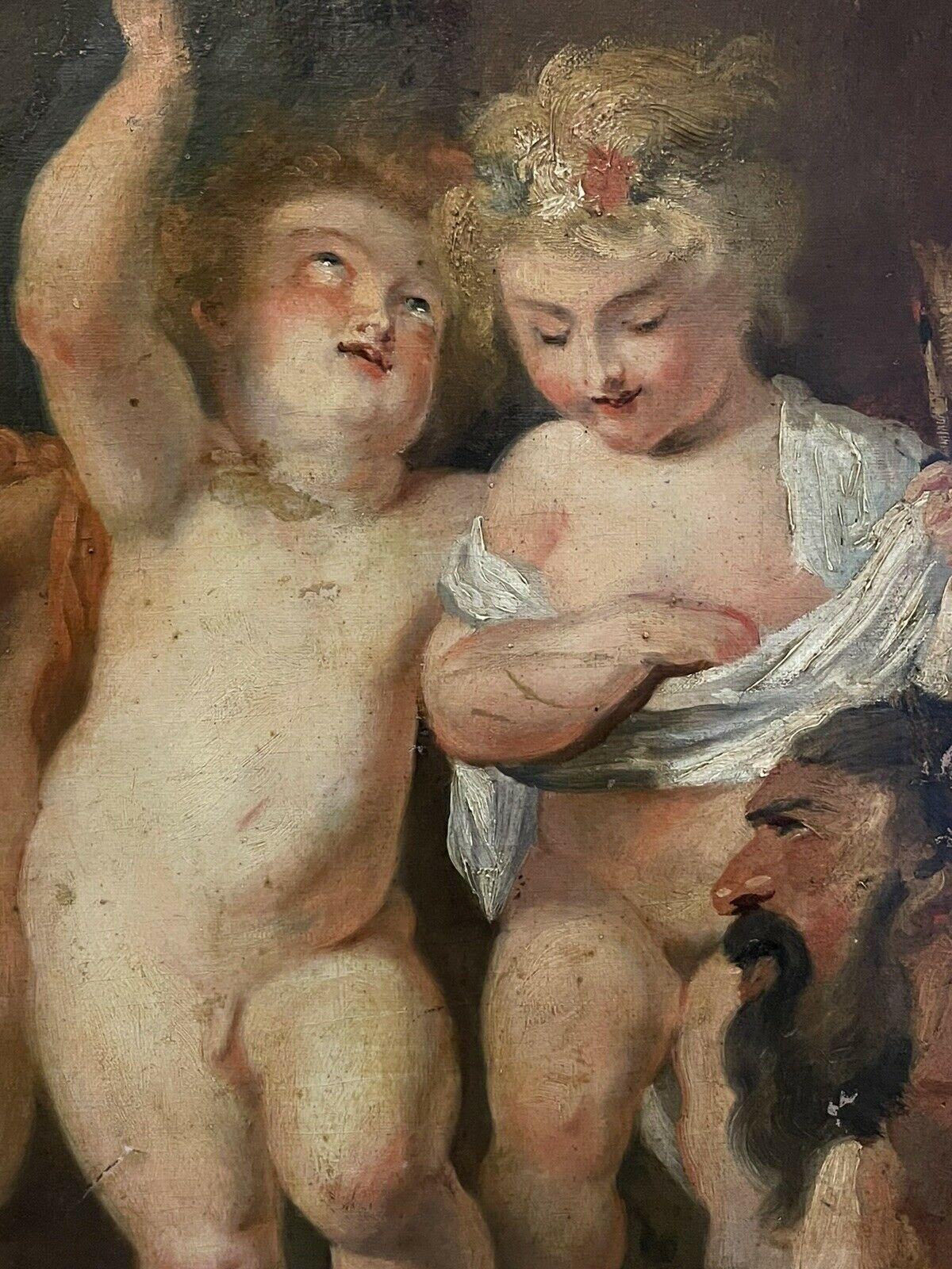 FINE 18TH CENTURY FRENCH OLD MASTER OIL AFTER RUBENS - CHERUBS - TO RESTORE - Black Figurative Painting by (After) Peter Paul Rubens
