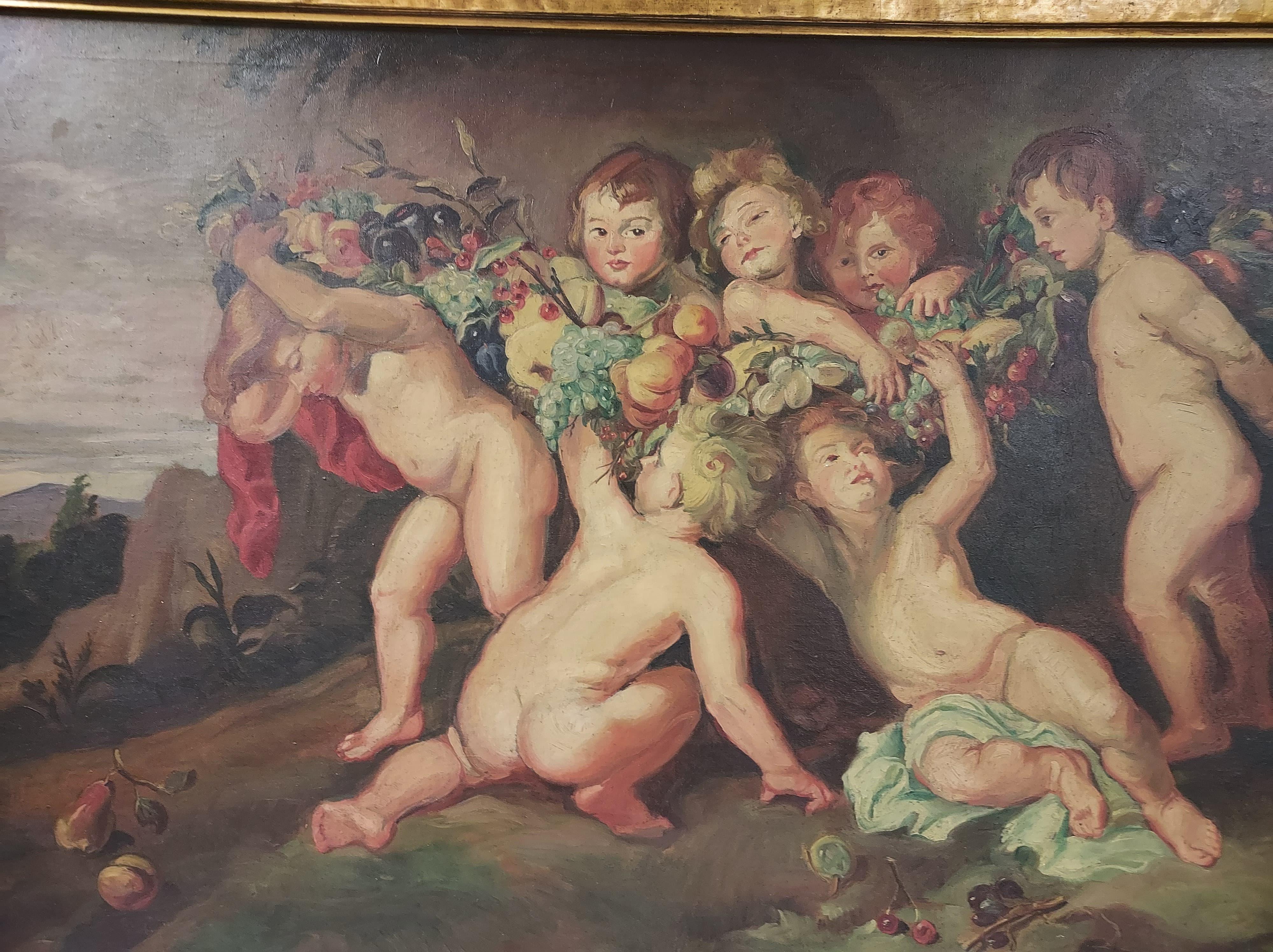 Fruit Garland  after Rubens  - Baroque Painting by (After) Peter Paul Rubens