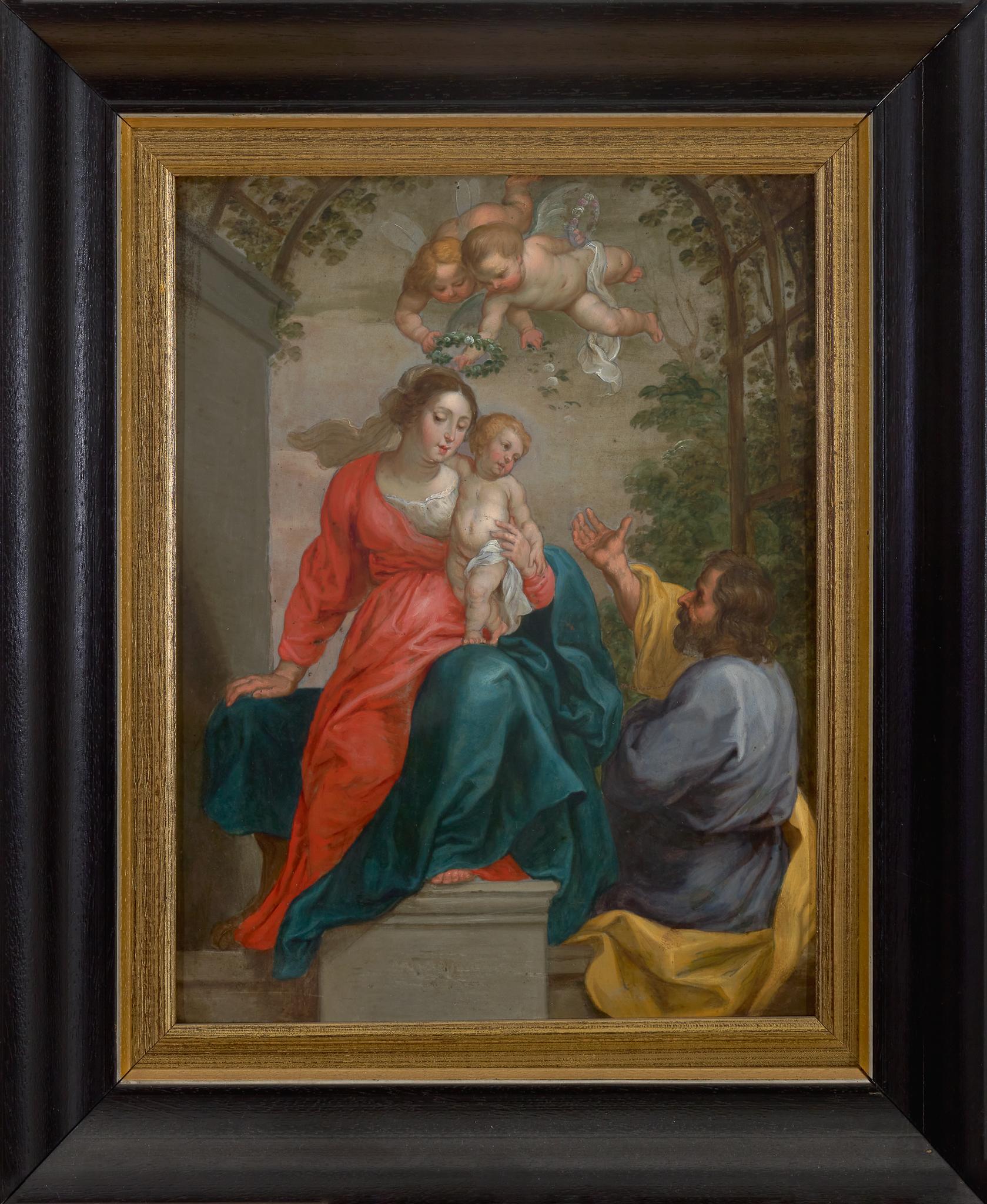 Madonna und Kind, Öl auf Kupfer, flämischer alter Meister , 17. Jahrhundert (Alte Meister), Painting, von (After) Peter Paul Rubens