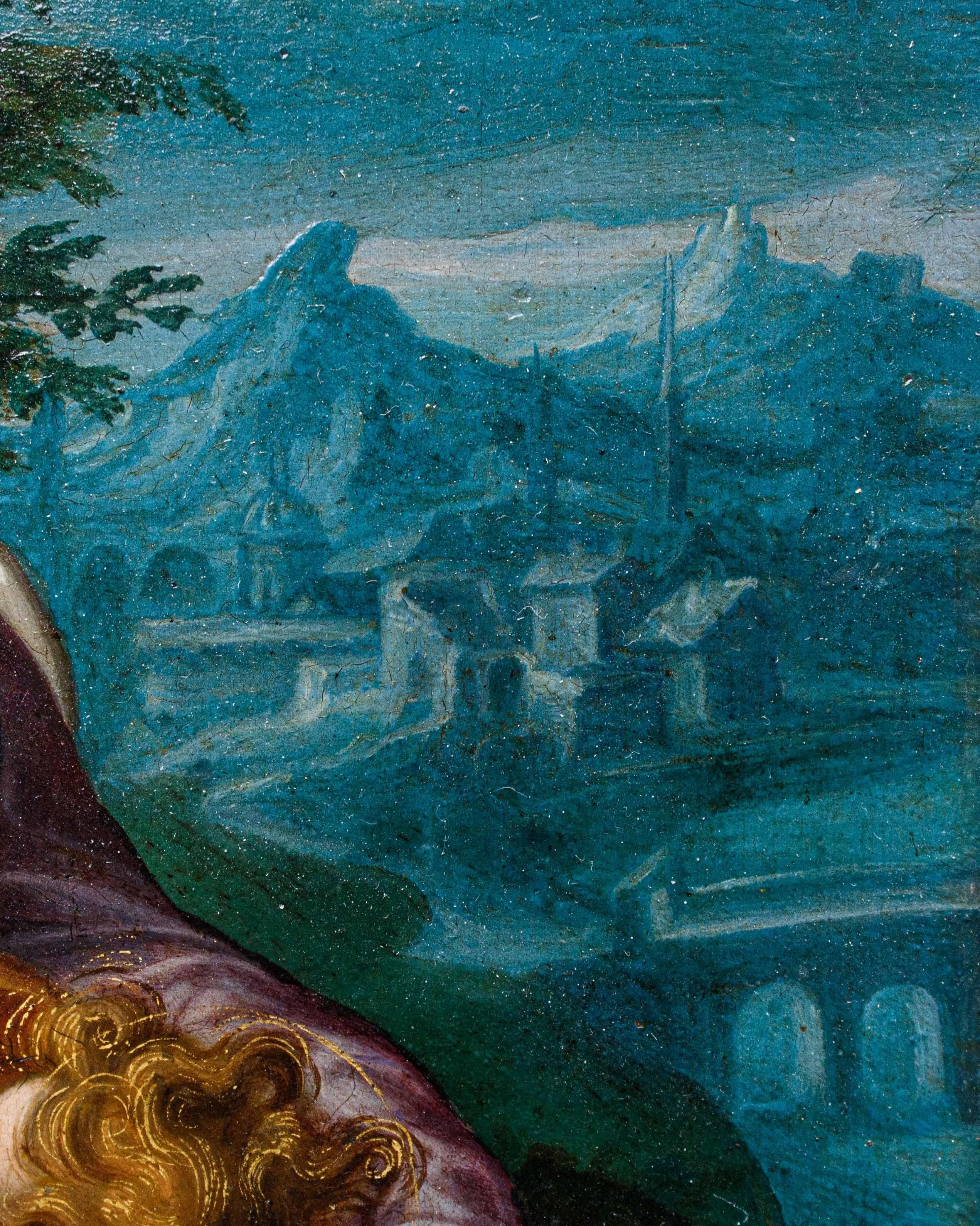 Metà XVII secolo, Scuola rubensiana, Sacra Famiglia con San Giovannino im Angebot 3