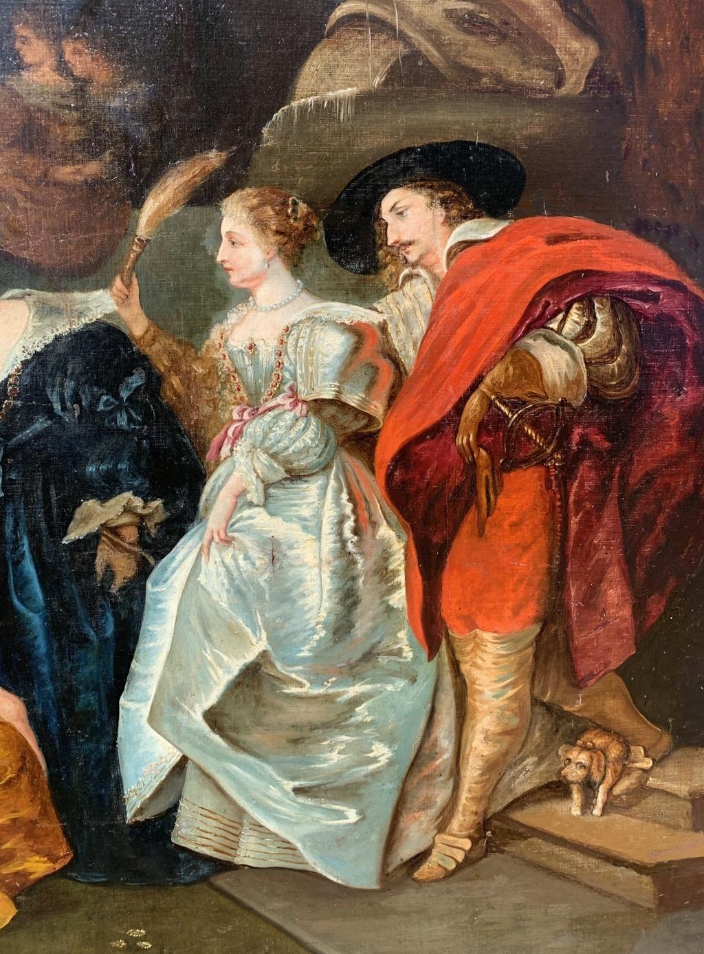 Follower of Pieter Paul Rubens (Siegen 1577 - Antwerp 1640) - Garden of love.

117 x 184.5cm.

Oil on canvas, unframed. Lined canvas.

Good state of conservation of the pictorial surface, with traces of old restorations and wear. The painting takes