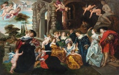 Pieter Paul Rubens follower - Late 18th century figure painting - Garden of love