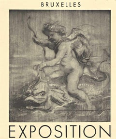 Exposition Esquisses de Rubens 1937 Exposition linen backed vintage poster