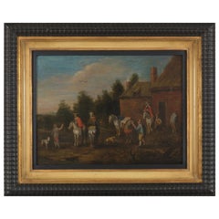 After Philips Wouwerman, Stop of the Travelers, Oil on Panel