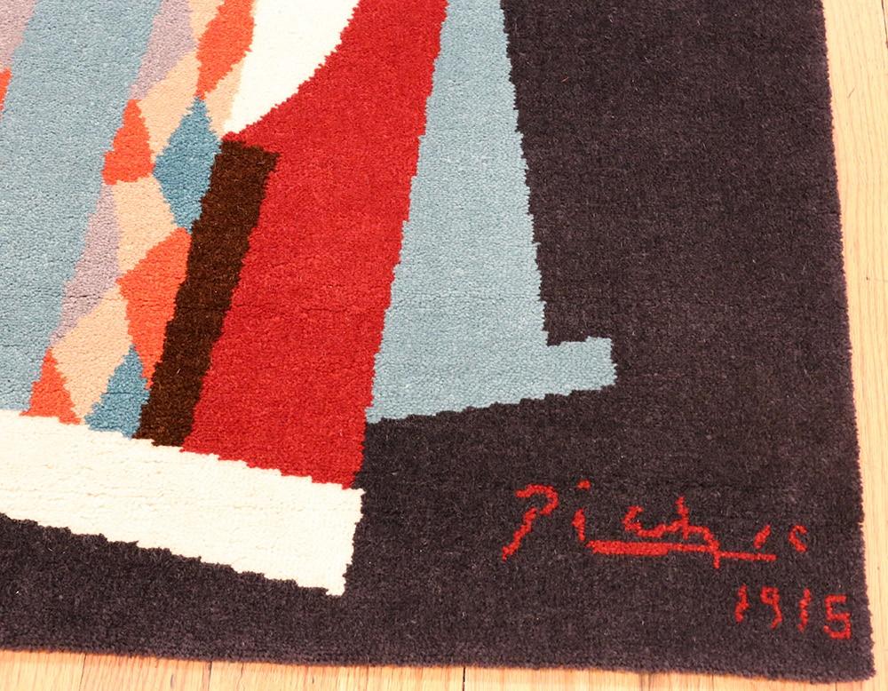 After Picasso Art Rug Vintage Scandinavian. Size: 3 ft 4 in x 5 ft 8 in 4