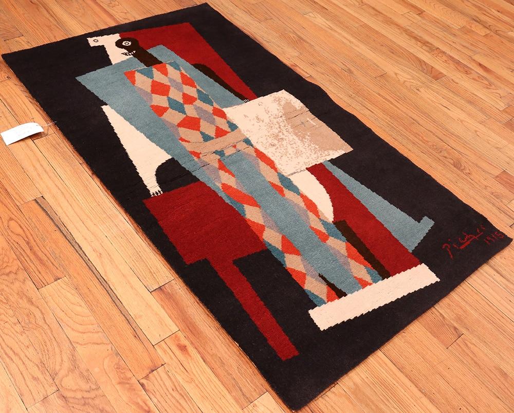 After Picasso Art Rug Vintage Scandinavian. Size: 3 ft 4 in x 5 ft 8 in 1