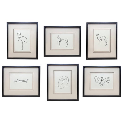 Set of 6 Picasso Line Drawings