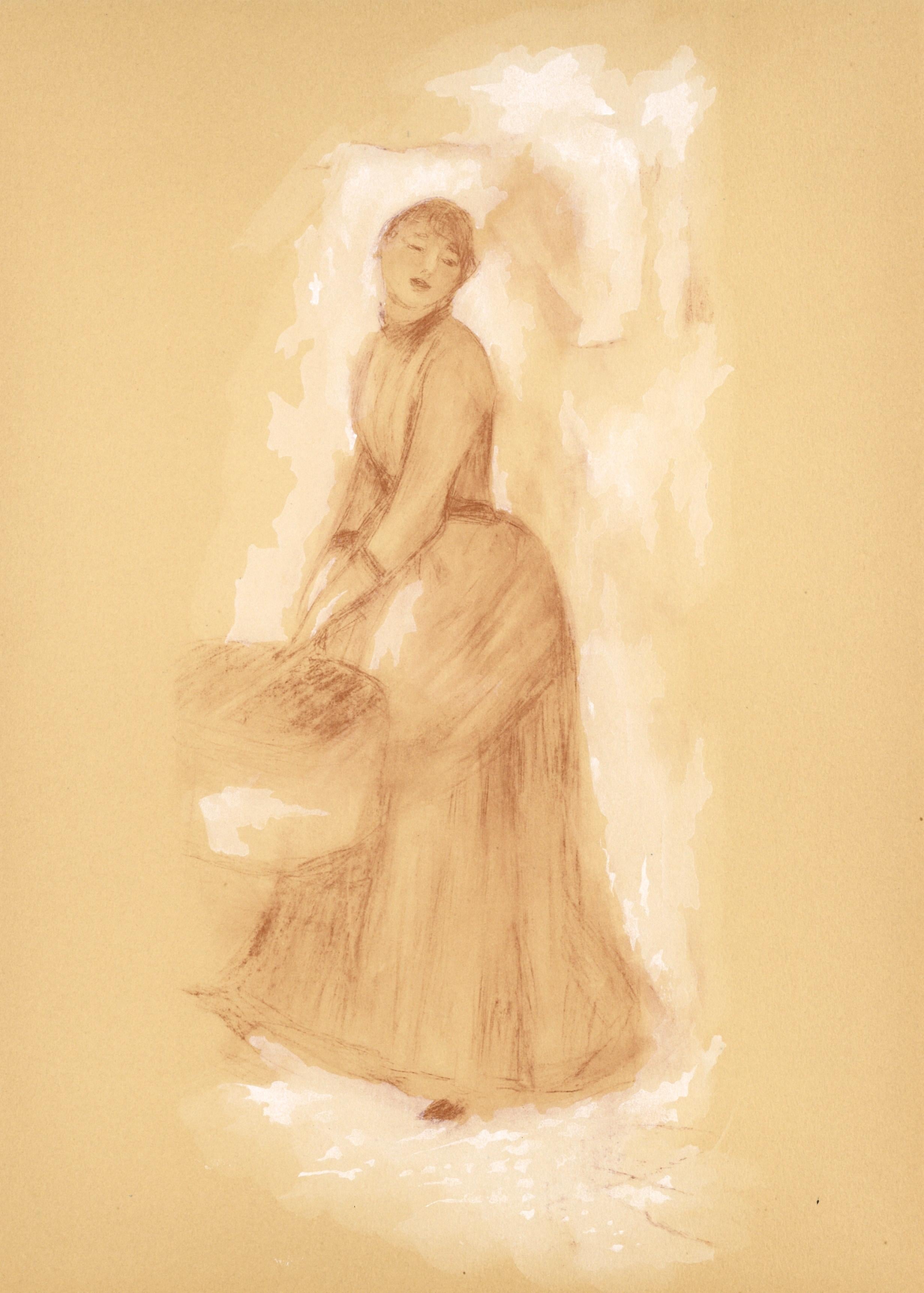 "Etude pour Les Parapluies" pochoir - Print de (after) Pierre Auguste Renior