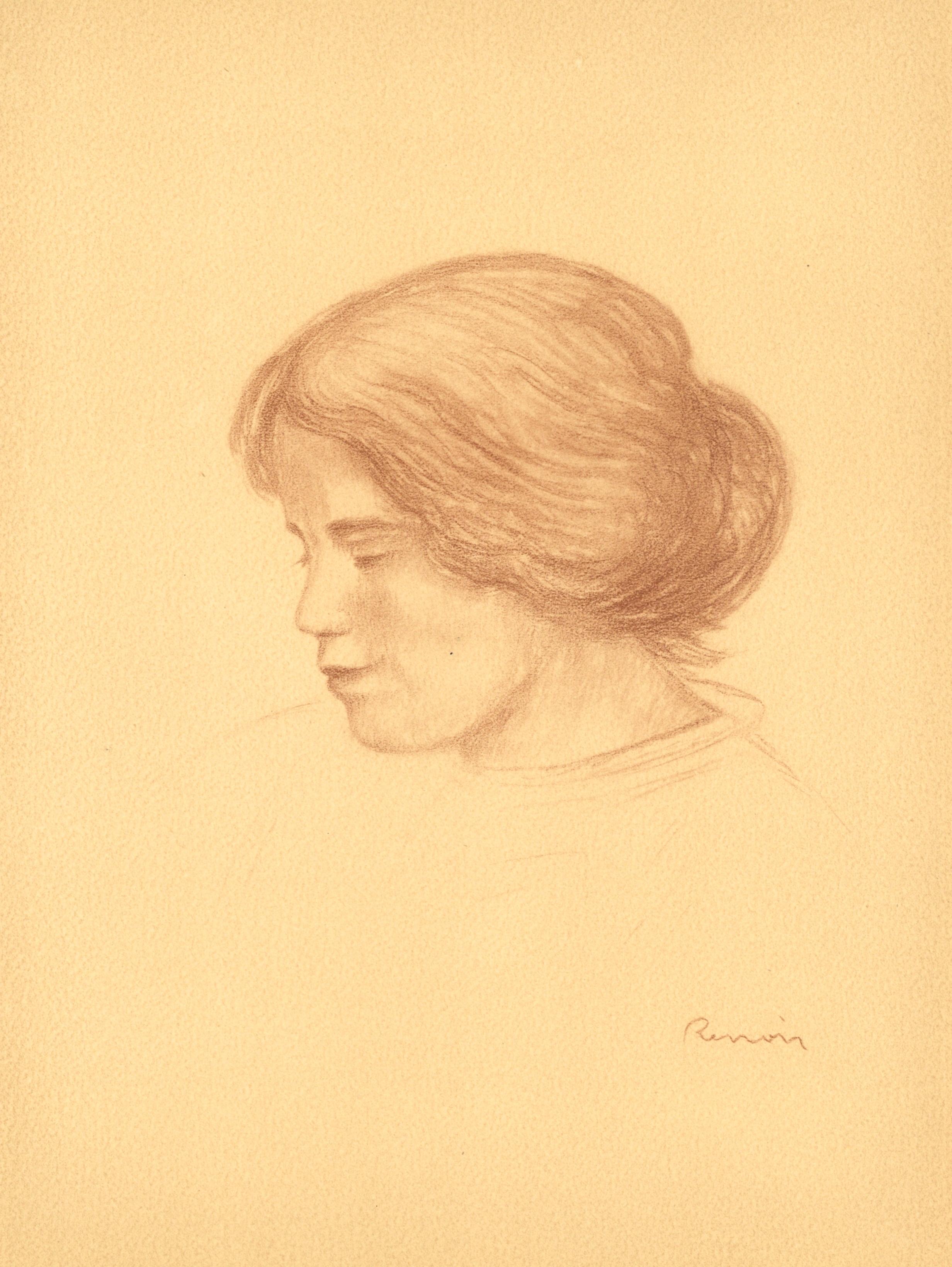 "Gabrielle" pochoir - Print by (after) Pierre Auguste Renior