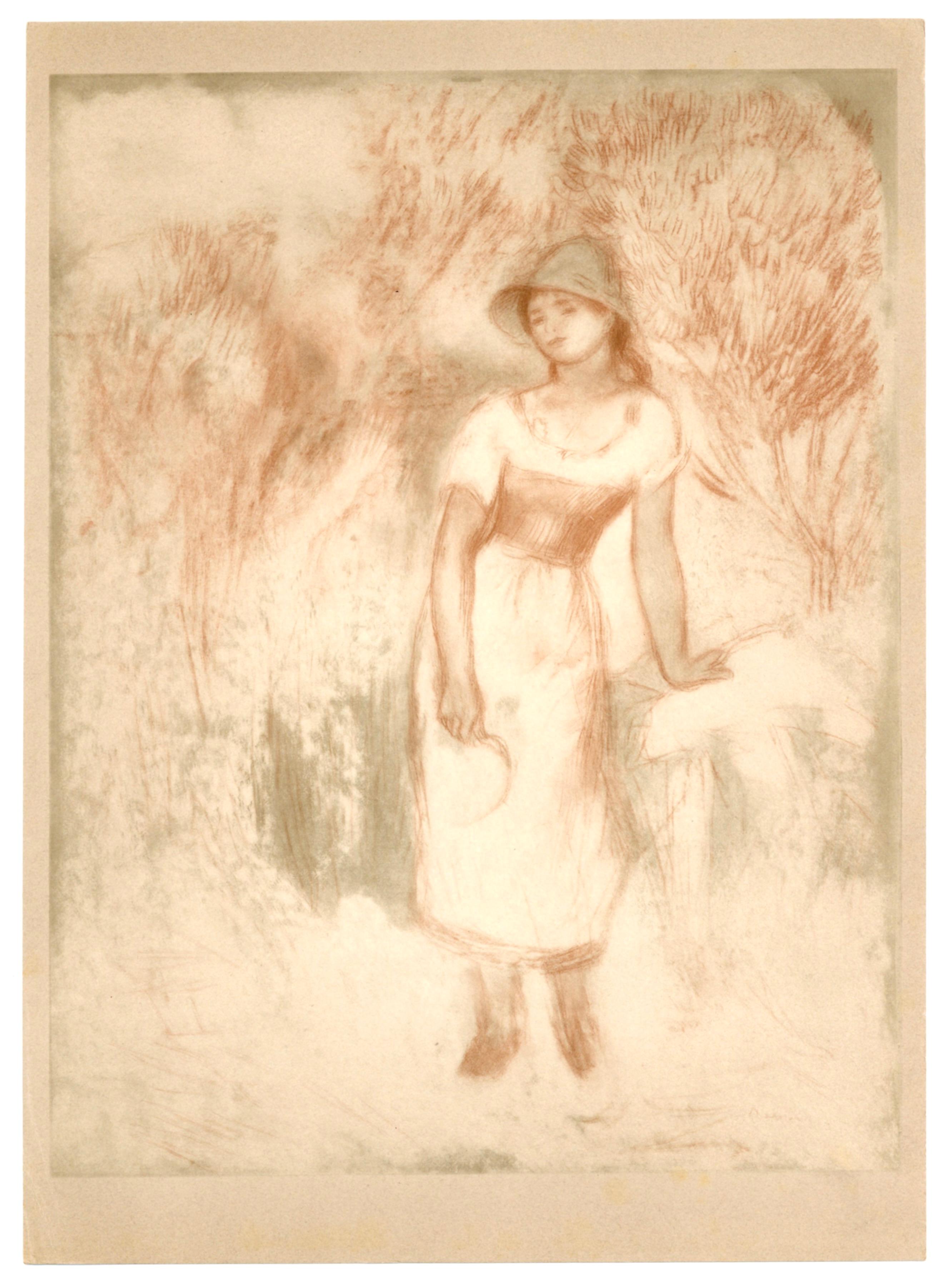 "La moissonneuse" pochoir - Print by (after) Pierre Auguste Renior