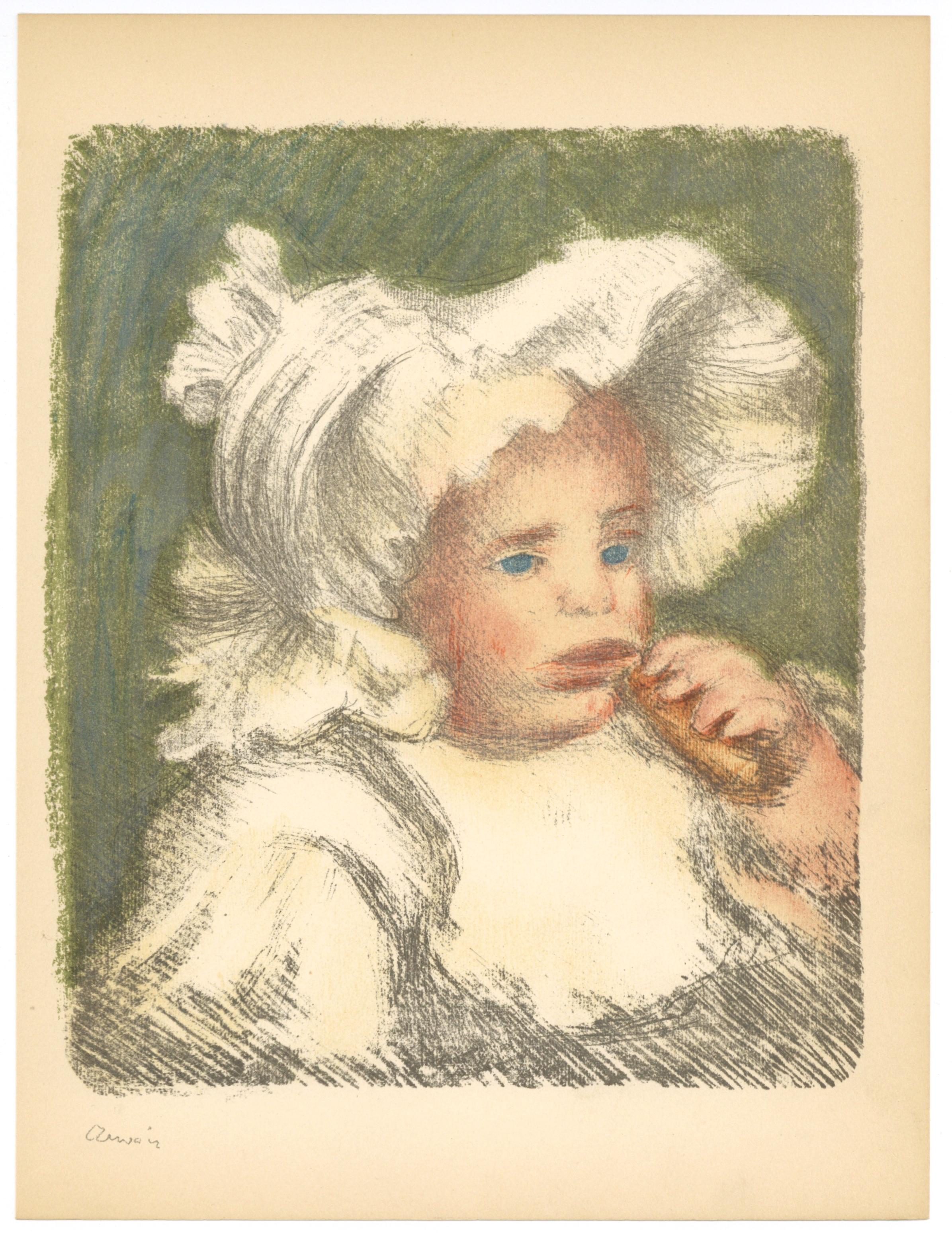 Lithographie « L'Enfant au biscuit » - Print de (after) Pierre Auguste Renior