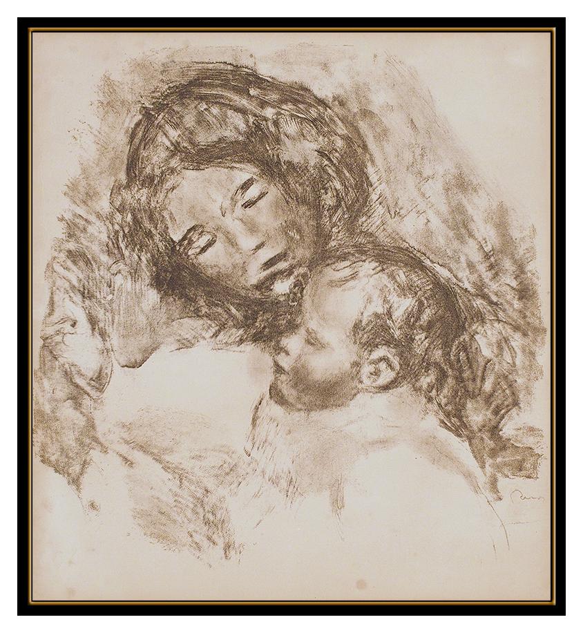 Pierre Auguste Renoir Original Lithograph Signed Maternite Grande Planche Art - Print by (after) Pierre Auguste Renior