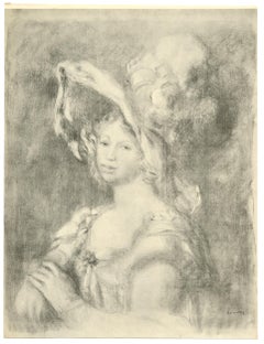 "Portrait de Mademoiselle D" lithographie