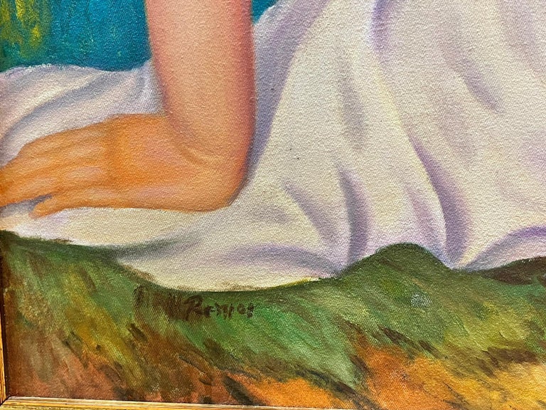 Very Large Oil Painting Nudes Bathing after Pierre-Auguste Renoir Huge