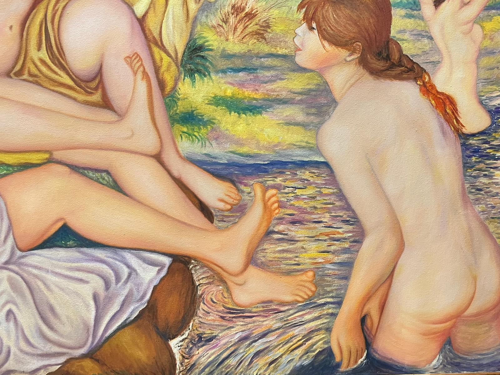 Pittura ad olio molto grande Nudi che fanno il bagno dopo Pierre-Auguste Renoir Dimensioni enormi 1