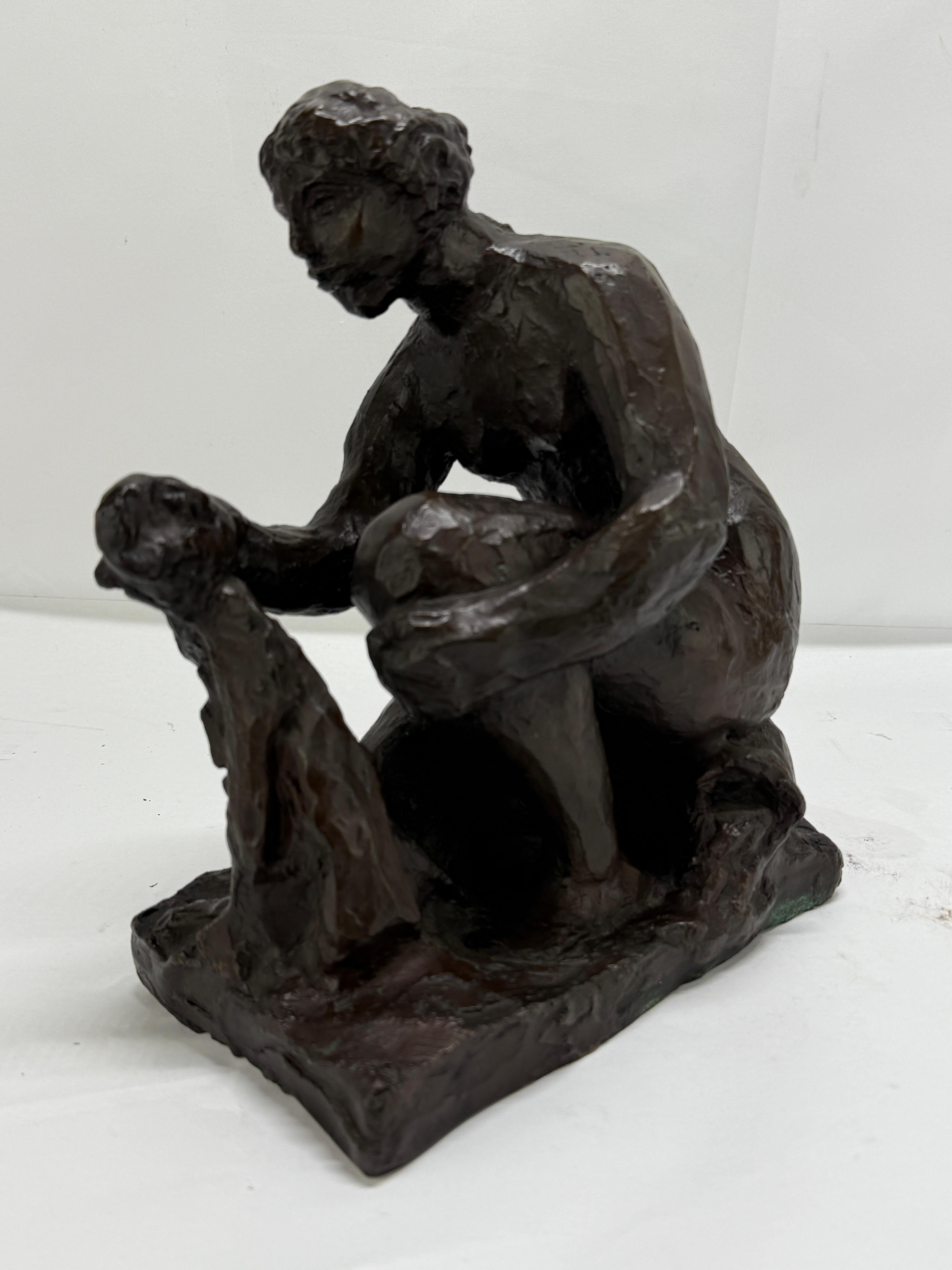 Britannico Dopo Pierre-Auguste Renoir & Richard Guino, La Petite Laveuse Scultura in bronzo in vendita