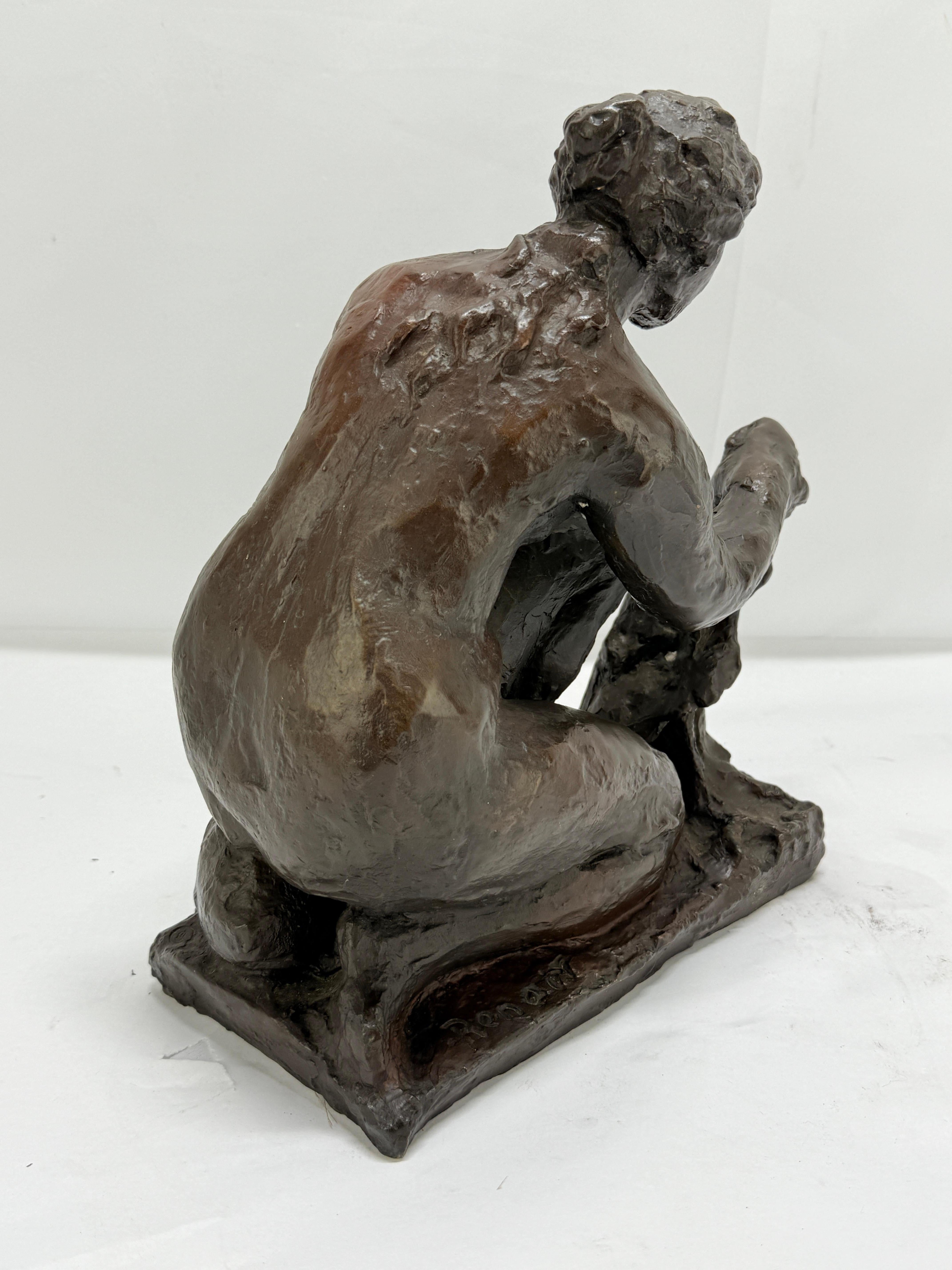 Dopo Pierre-Auguste Renoir & Richard Guino, La Petite Laveuse Scultura in bronzo in vendita 2
