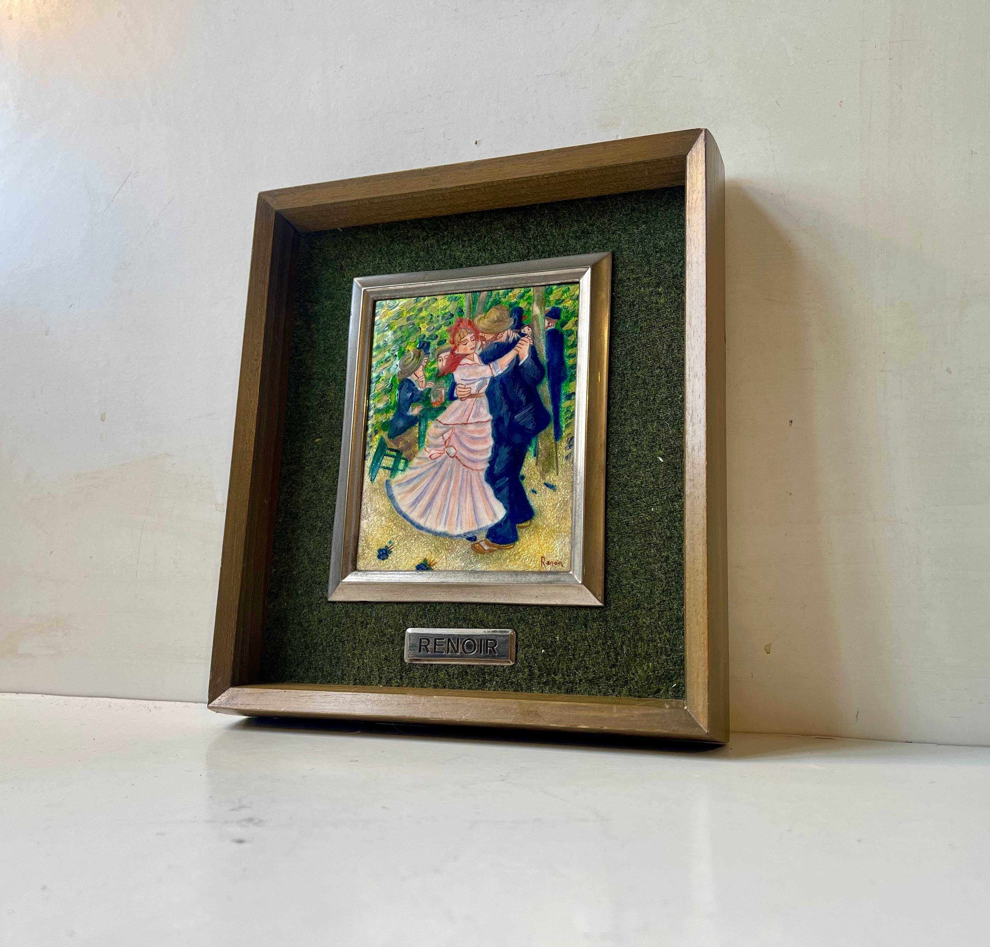 Excepcional placa mural de esmalte pintada a mano por Barba España. Se trata de una pieza/reproducción bajo licencia que muestra una 