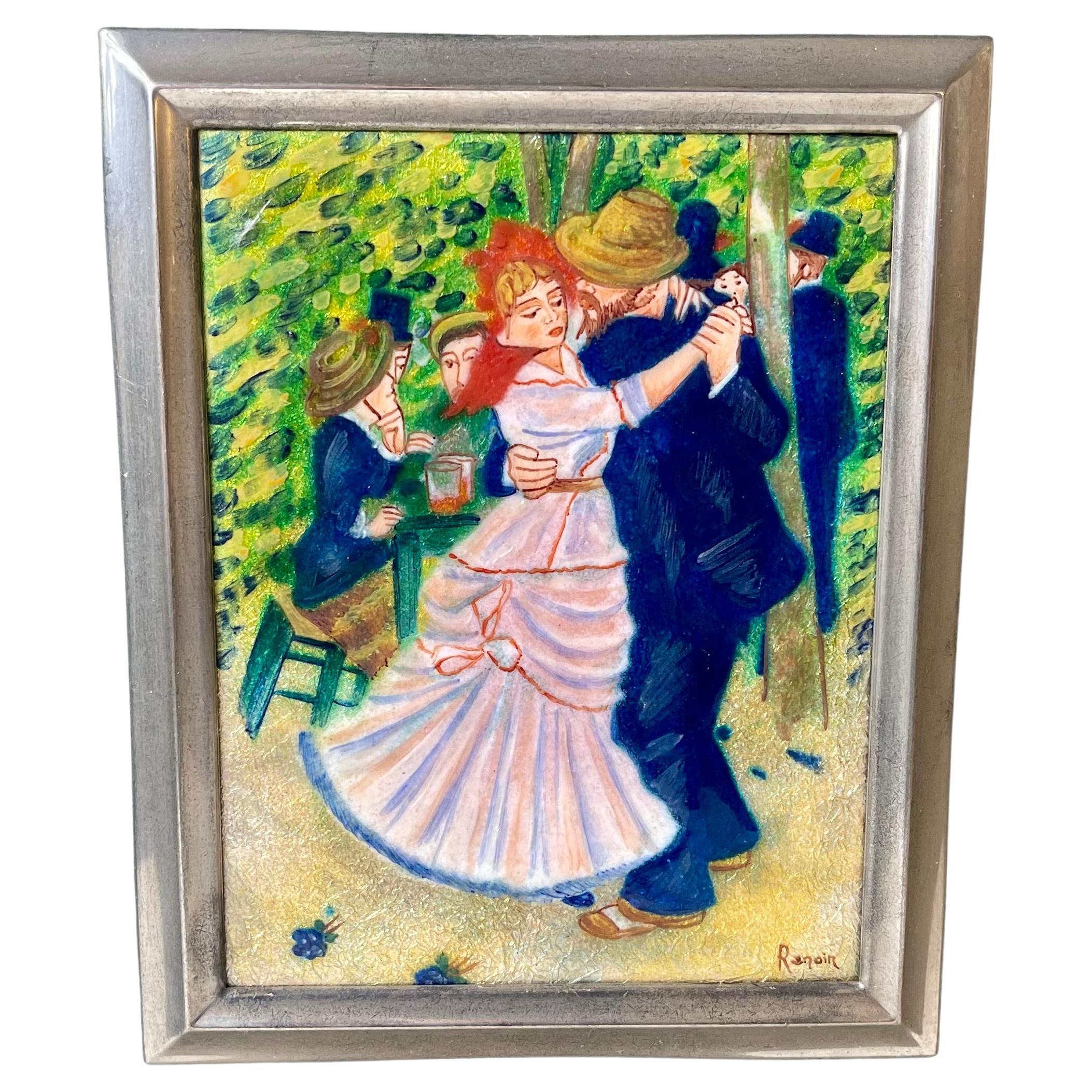 After Pierre-Auguste Renoir's 'Dance at Bougival' Vintage Enamel by Barba Spain