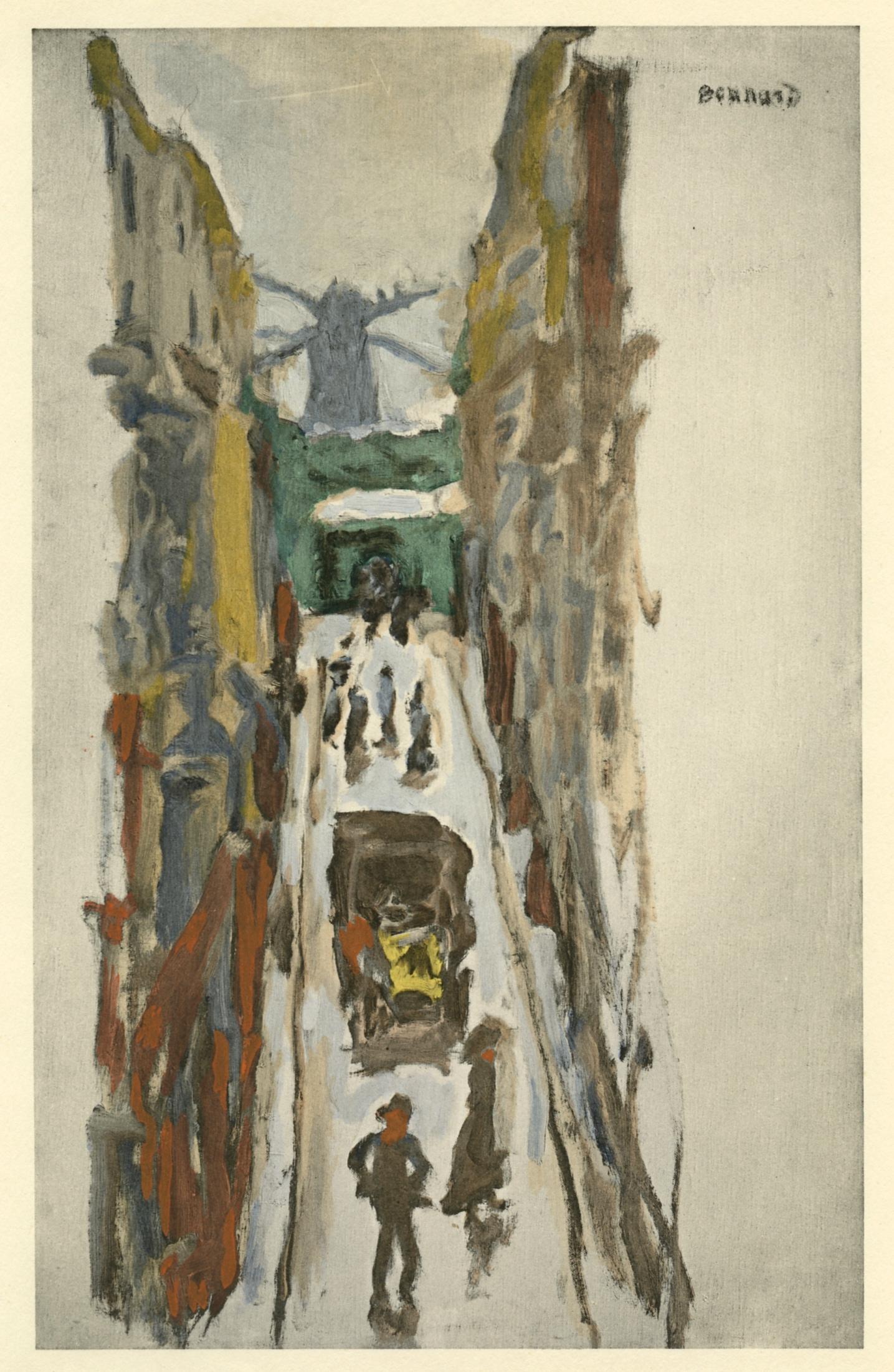 "La rue Tholoze" pochoir - Print by (after) Pierre Bonnard