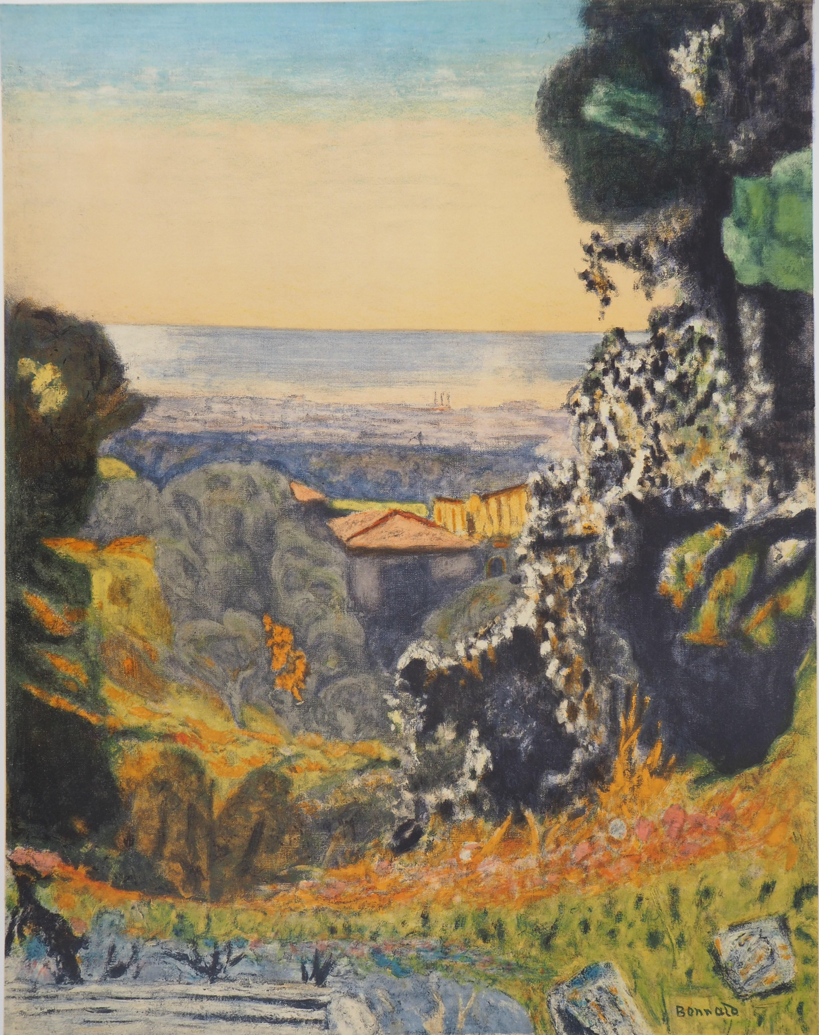 Paesaggio in Provenza - Litografia (Mourlot 1956) - Print Postimpressionismo di (after) Pierre Bonnard