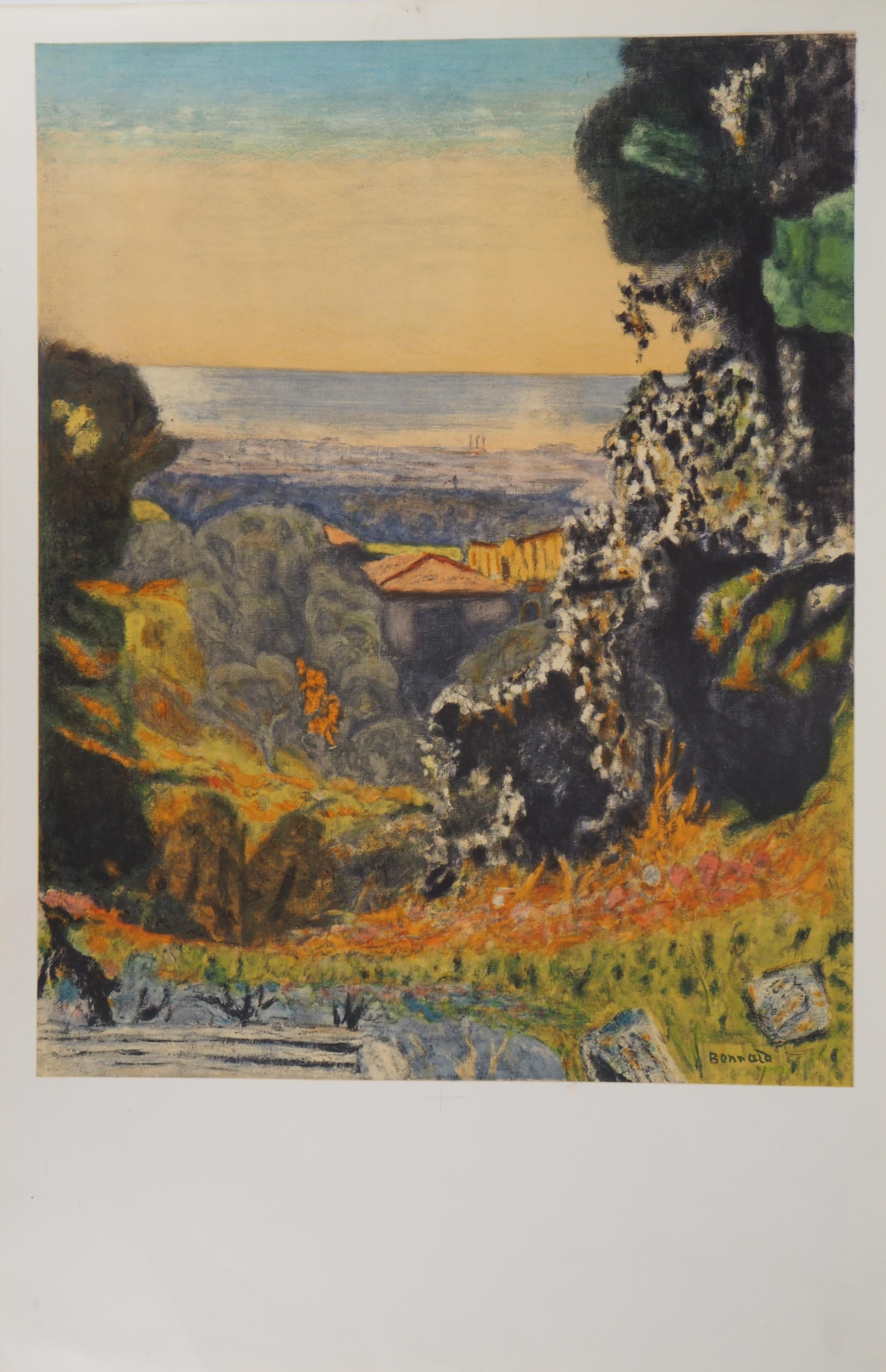(after) Pierre Bonnard Landscape Print - Landscape in Provence - Lithograph (Mourlot 1956)