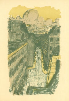 Vintage "Rue vue d'en haut" lithograph