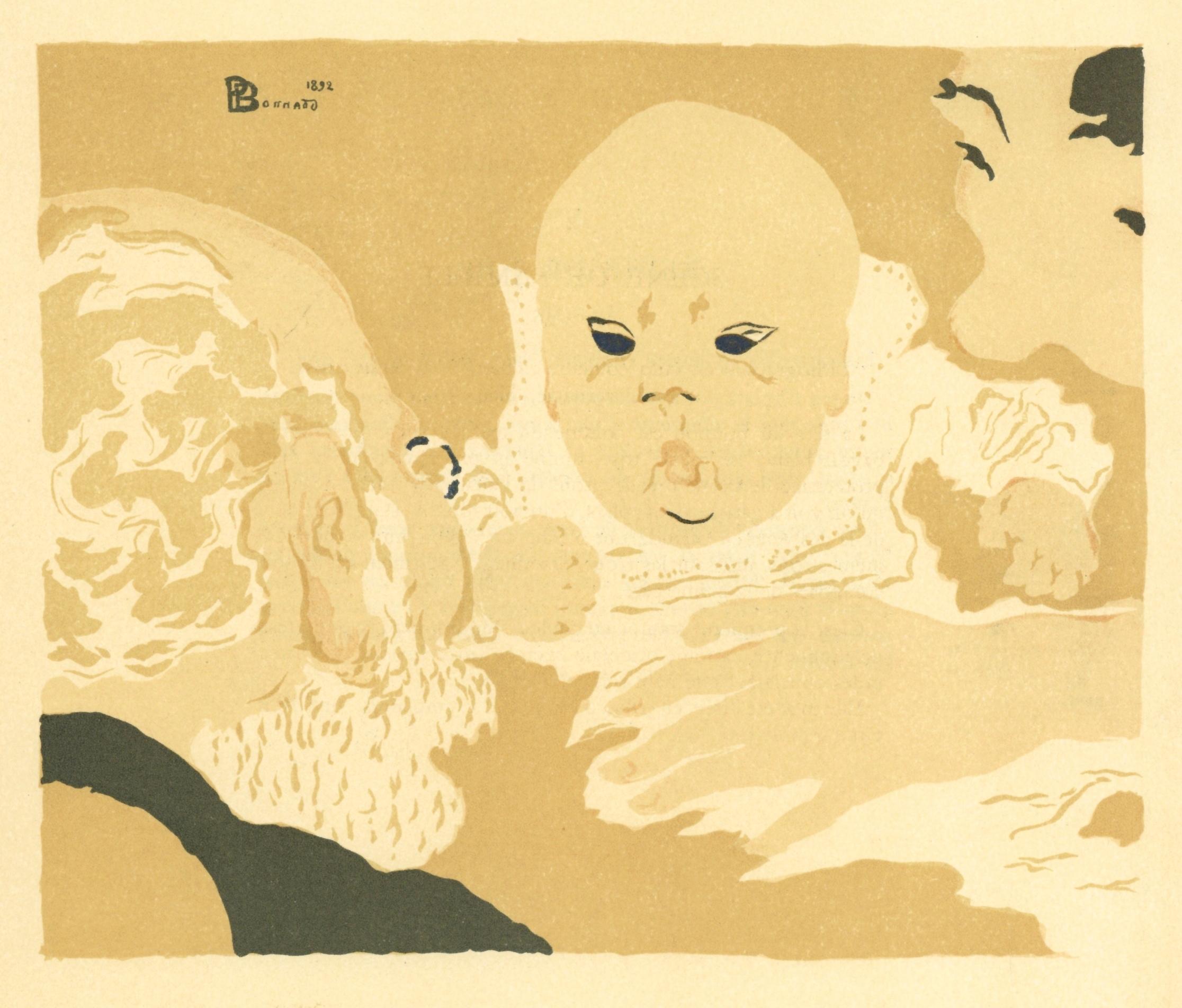 "Scene de famille" lithograph - Print by (after) Pierre Bonnard