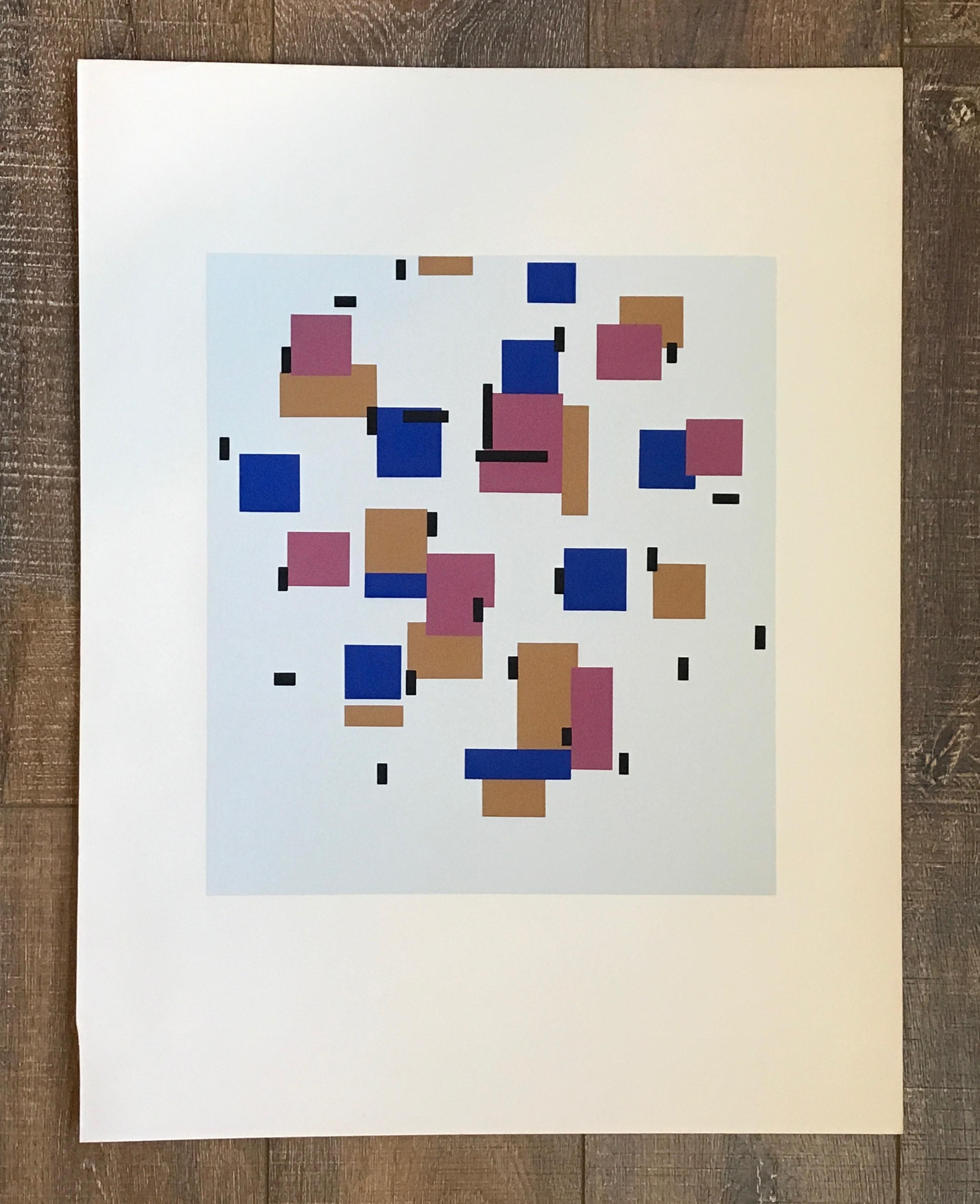 Medium: serigraph (after the 1917 painting). Printed in a limited edition of 300 in 1957 at the atelier Arcay and issued by Galerie Denise René. Printed on Bristol San Francisco smooth wove paper, the image size is 15 1/2 x 13 3/4 inches (395 x 350