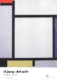 Composition avec du rouge, du bleu, du noir, du jaune et du gris