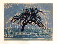 Vintage "L'arbre bleu" serigraph