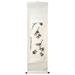 After Qi Baishi Frogs Scroll Painting
