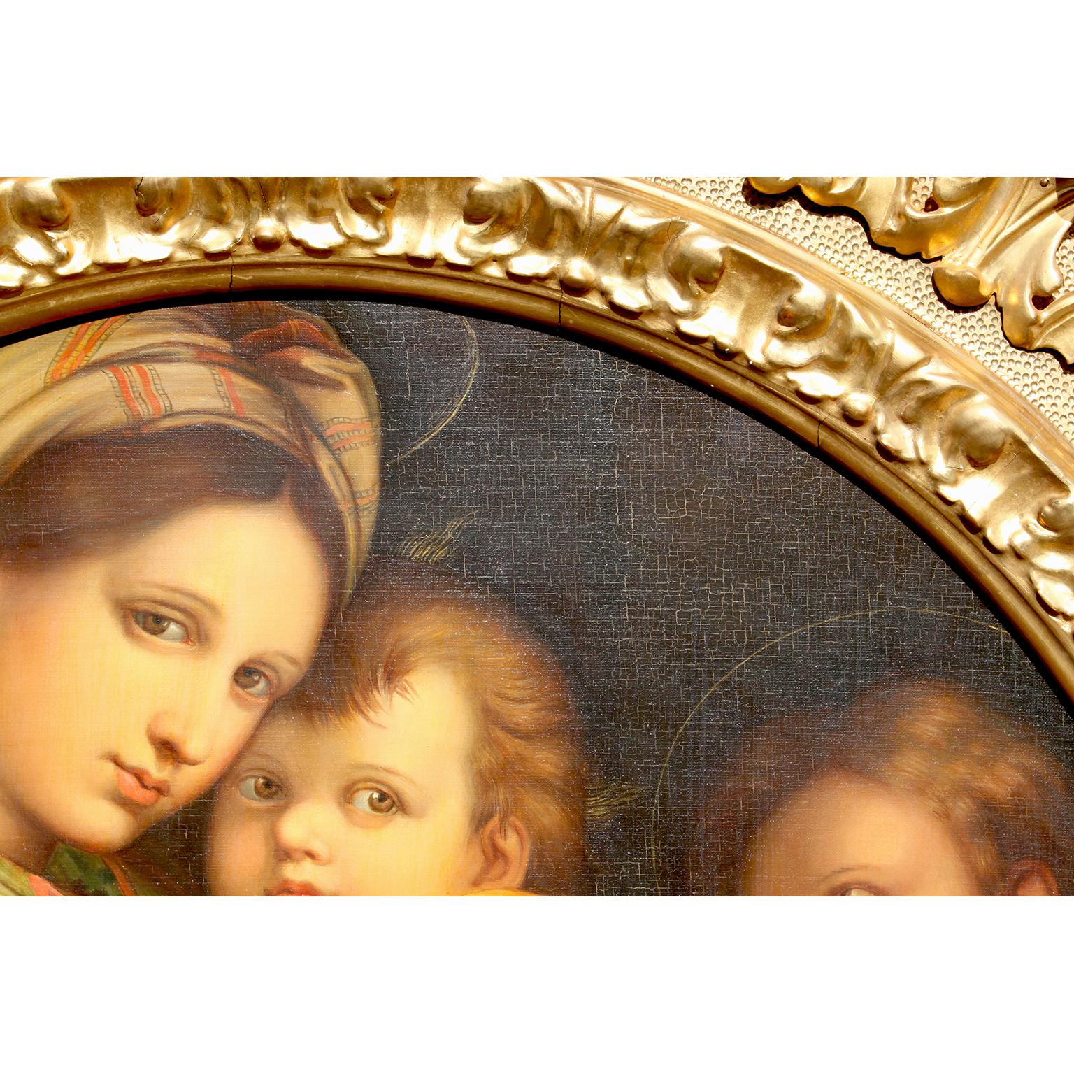 Early 20th Century After Raffaello Sanzio 1483-1520 Raphael La Madonna della Seggiola Oil on Canvas For Sale