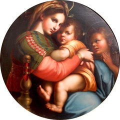 After Raffaello Sanzio 1483-1520 Raphael La Madonna della Seggiola Oil on Canvas