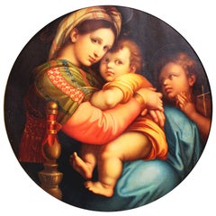 After Raffaello Sanzio 1483-1520 Raphael La Madonna della Seggiola Oil on Canvas
