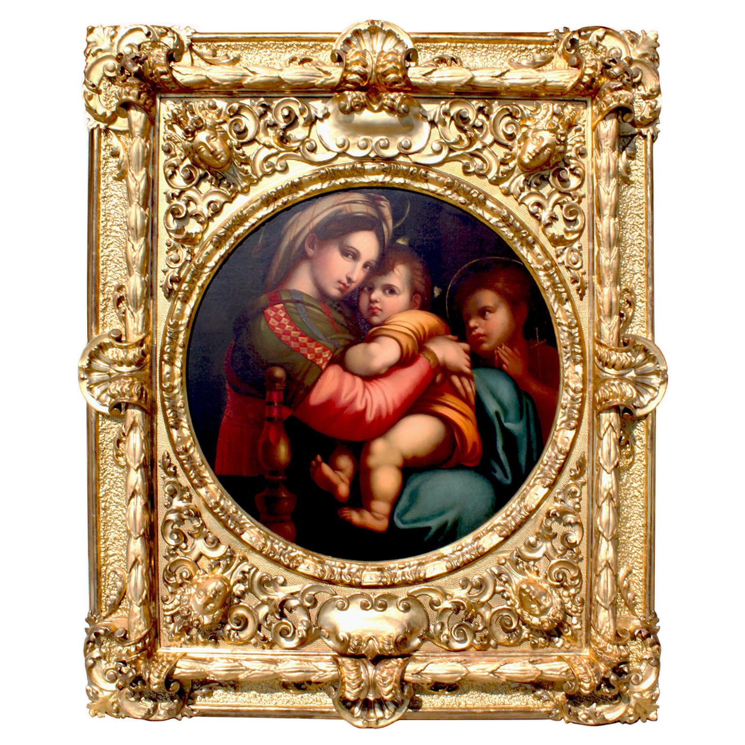 After Raffaello Sanzio 1483-1520 Raphael La Madonna della Seggiola Oil on Canvas