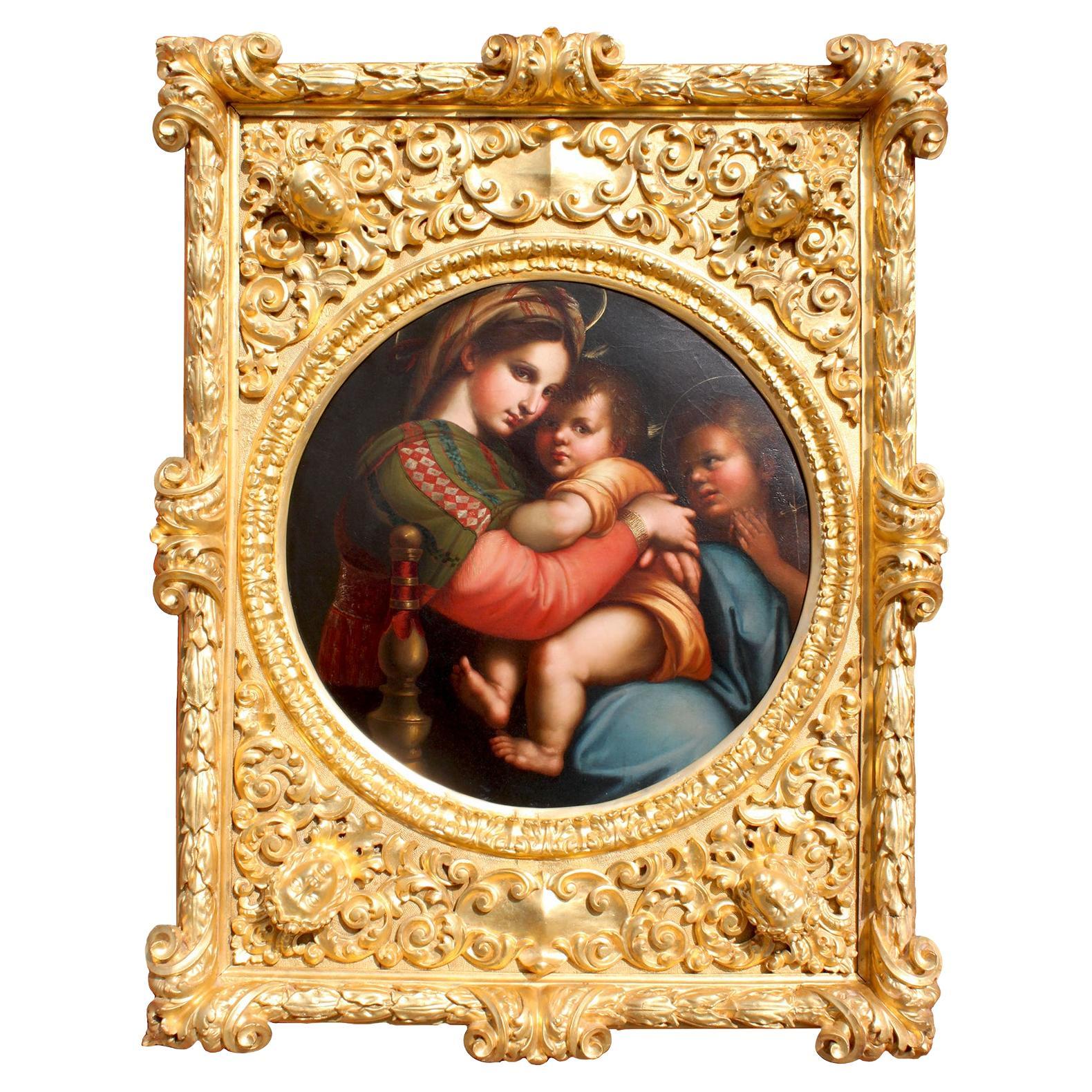 Nach Raffaello Sanzio 1483-1520 Raffael La Madonna della Seggiola Öl auf Leinwand