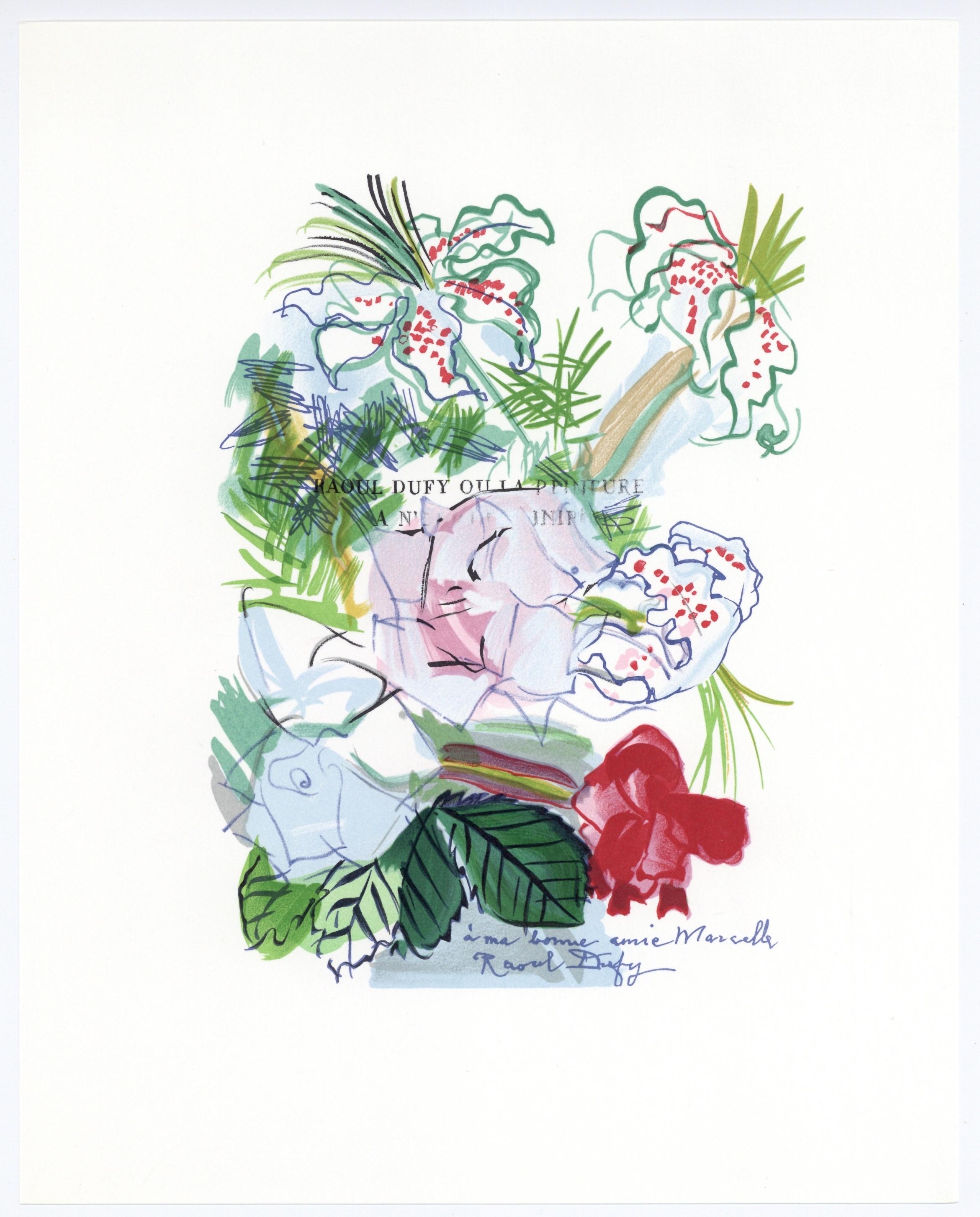 "Fleurs peintes" lithograph - Print by (after) Raoul Dufy