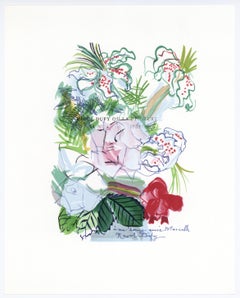 Vintage "Fleurs peintes" lithograph