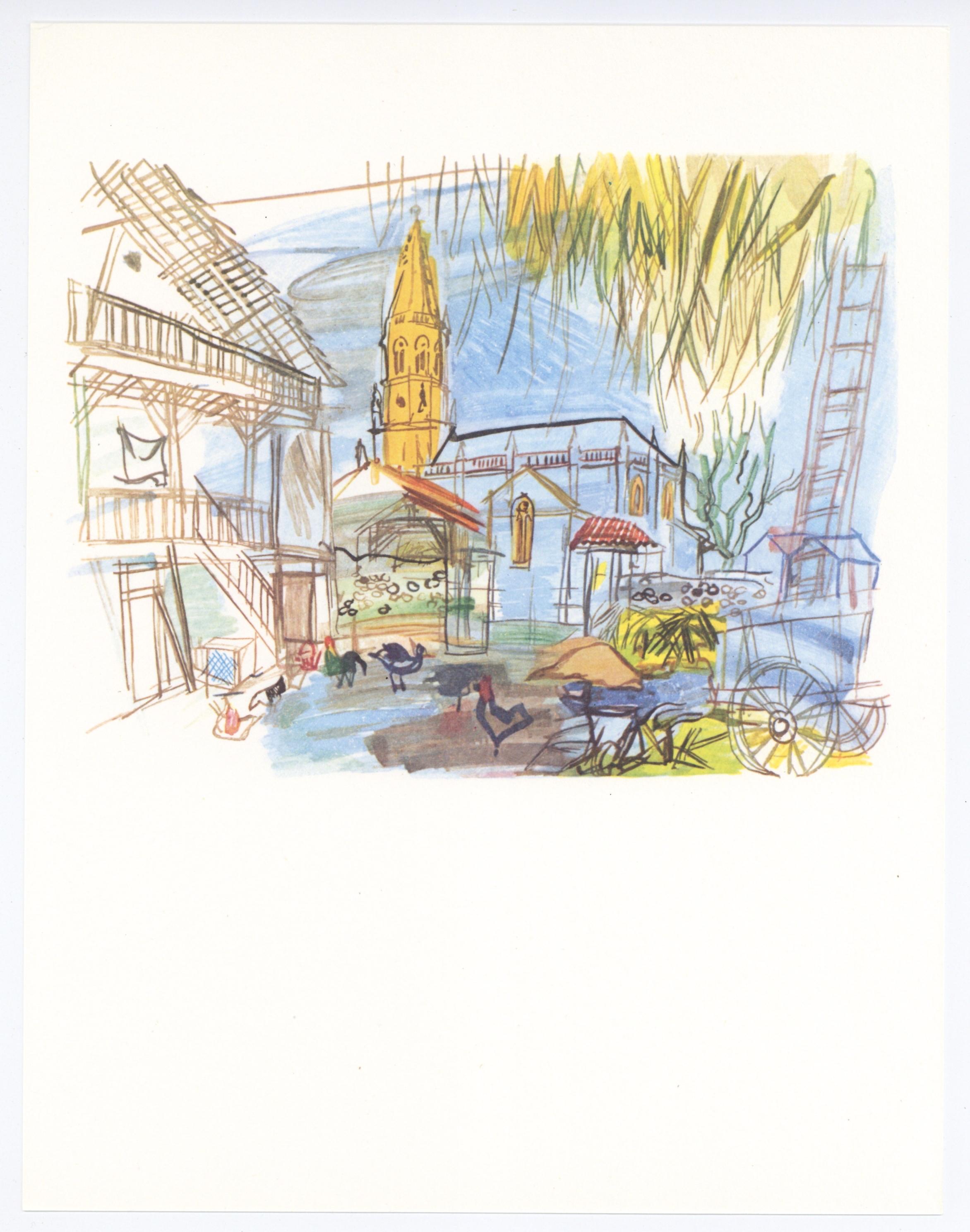 La ferme de Lestel - Print by (after) Raoul Dufy