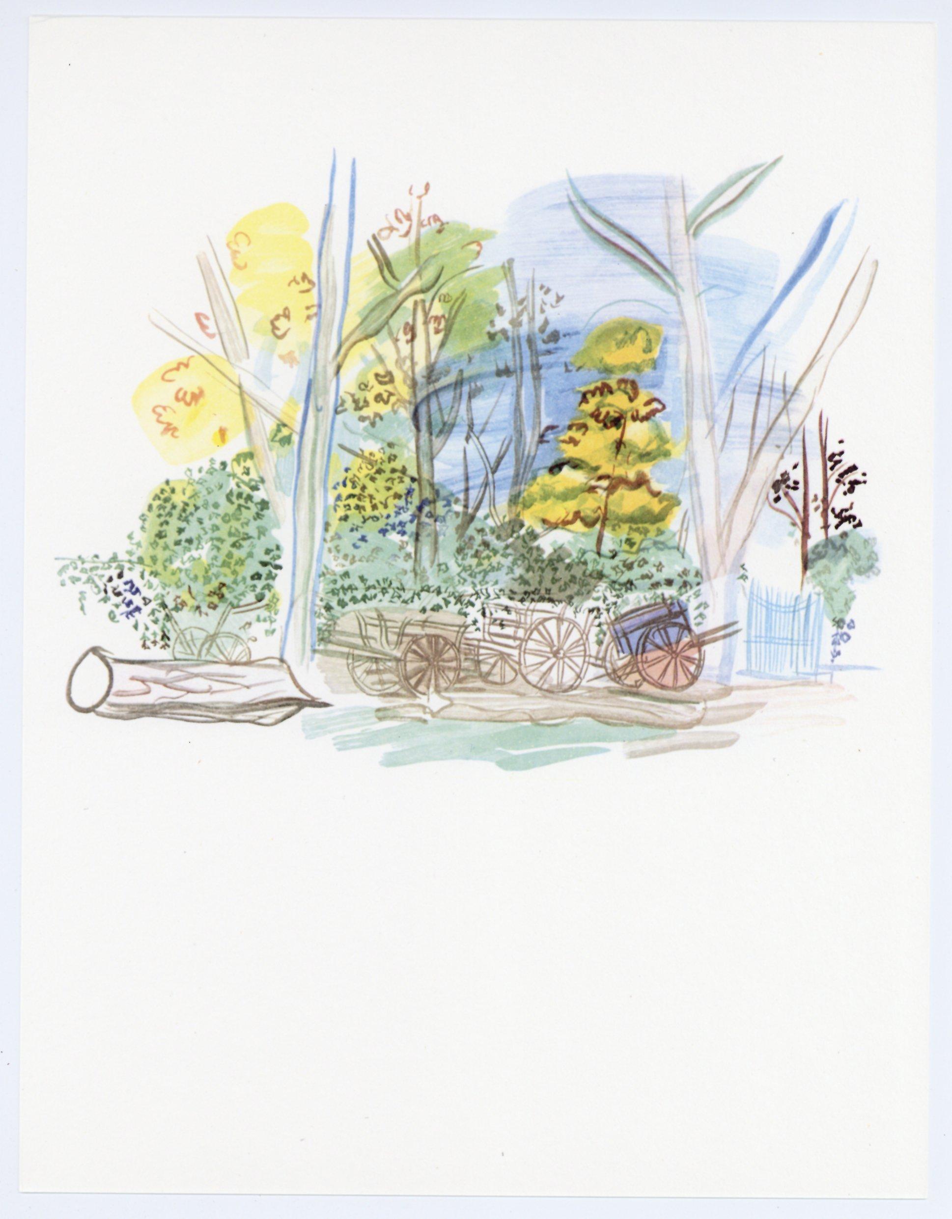 Le cimetiere des carrioles - Print by (after) Raoul Dufy