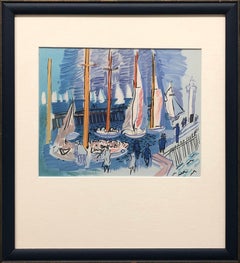 Raoul Dufy Les Regates a Honfleur Vintage Fauvista