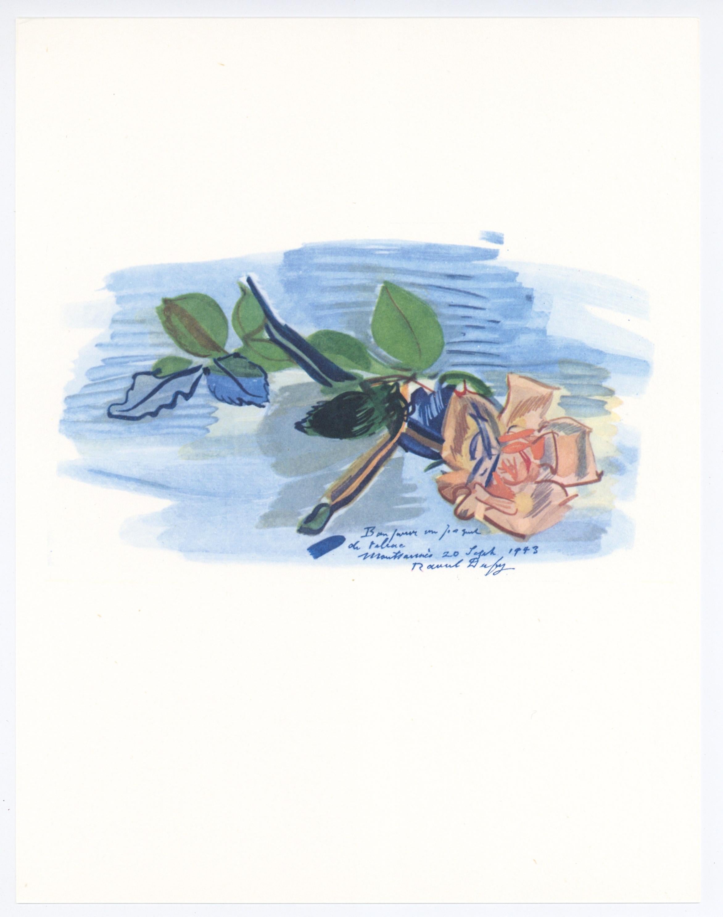 Les roses coupees - Print by (after) Raoul Dufy