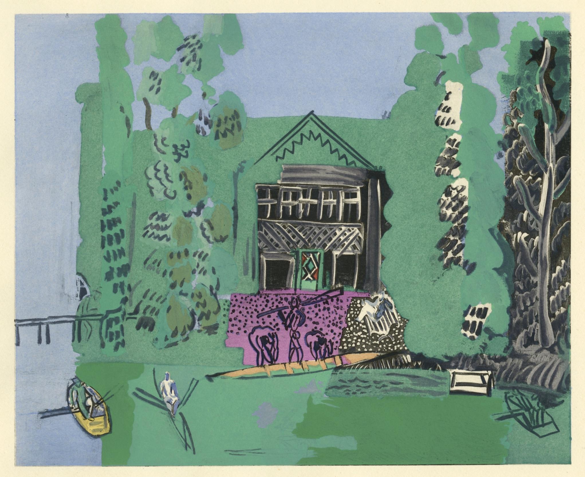 Pochoir "Nogent-le-Perreux" – Print von (after) Raoul Dufy